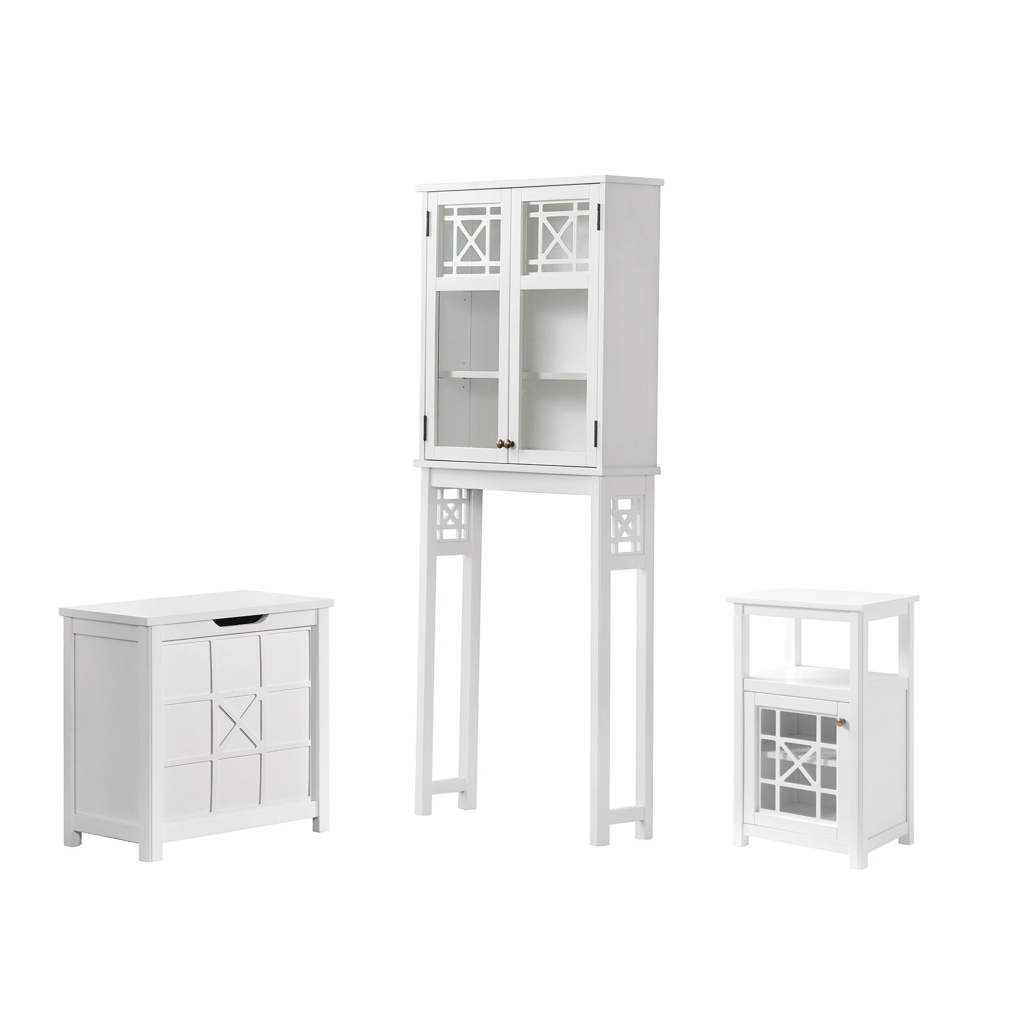 Alaterre Furniture 27-in x 37-in x 8-in White Wood Wall-mount Linen Cabinet