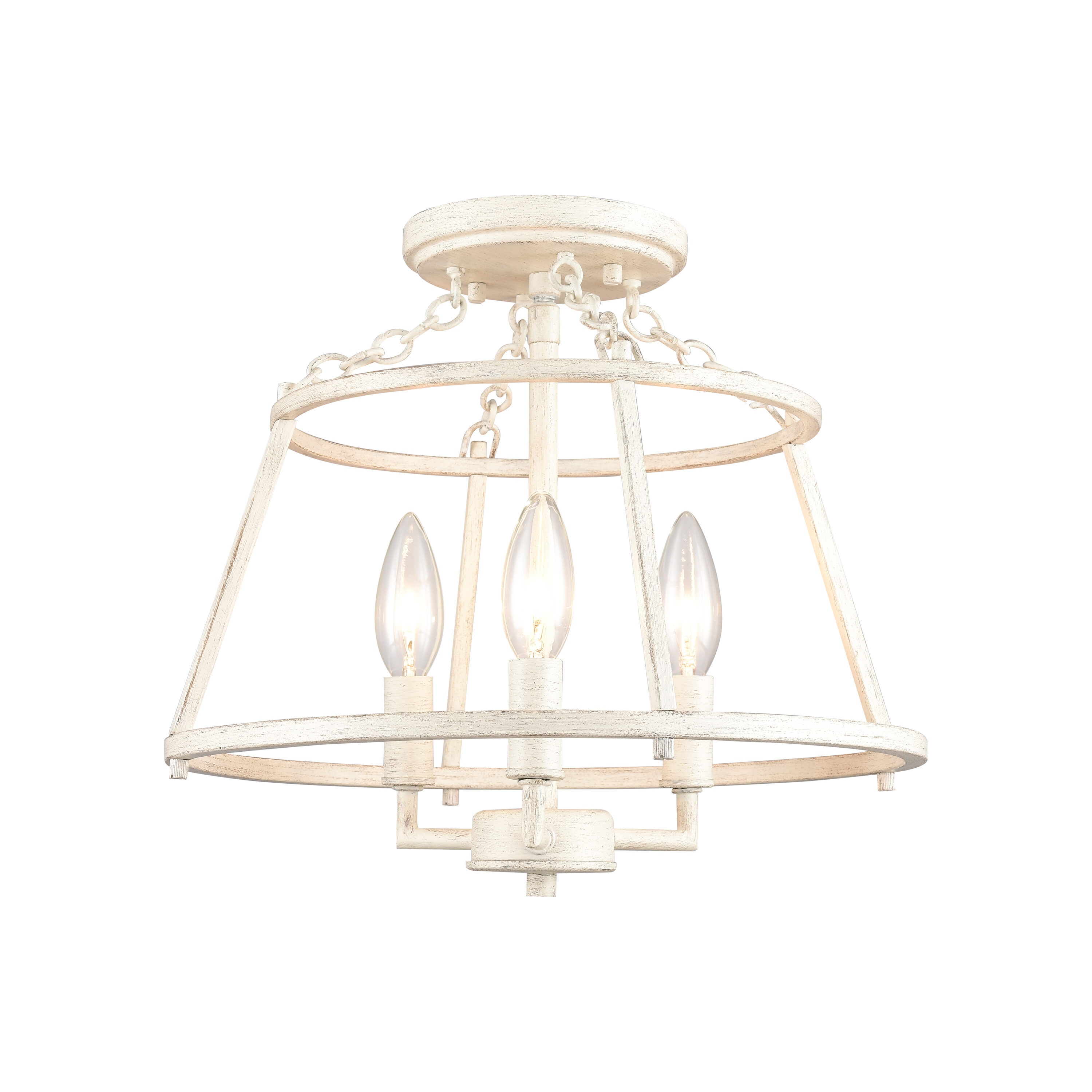 Westmore by ELK Lighting LW-221105026 Jackson 3 -Light 13-in Antique White Semi Flush Mount Light