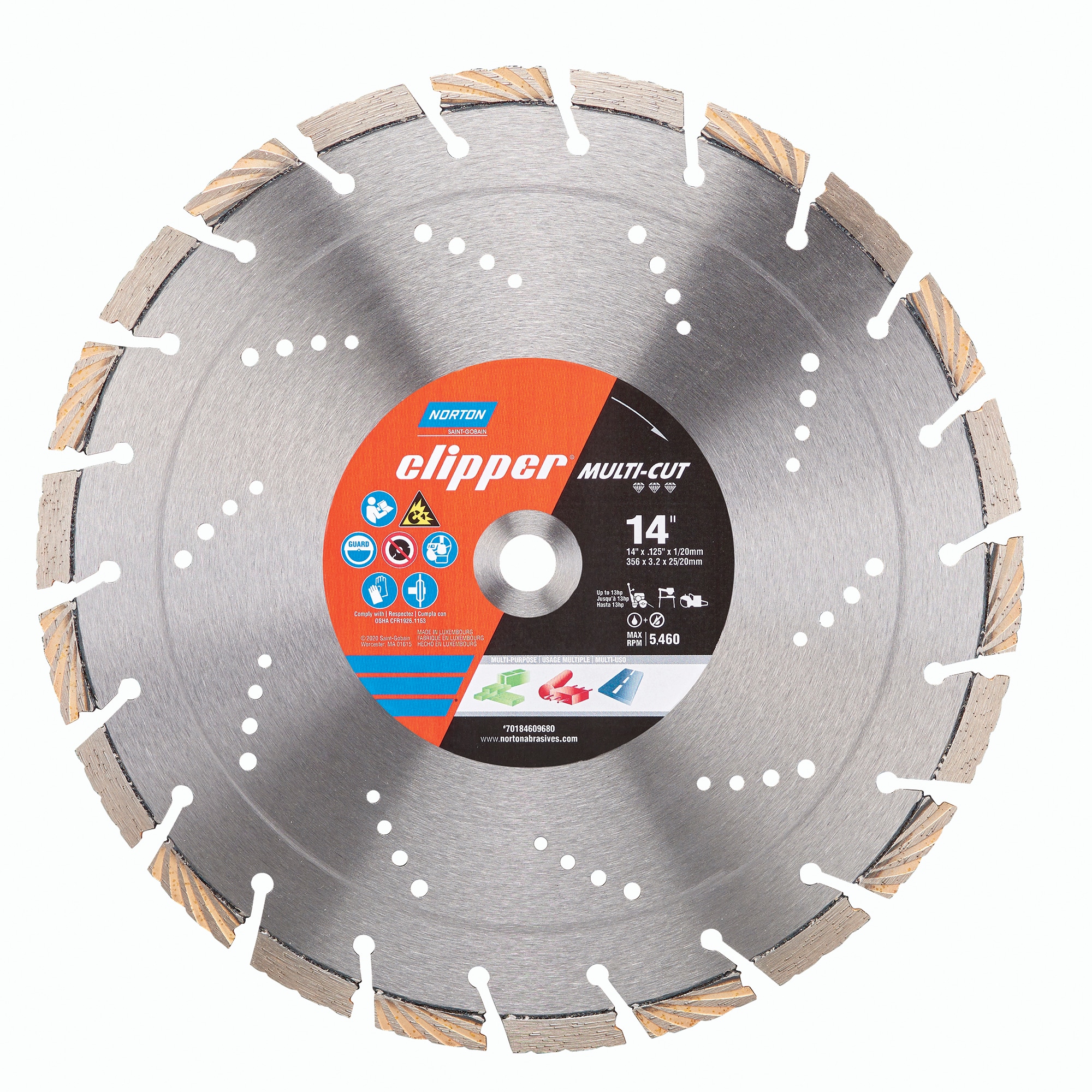 Norton Abrasives Norton Clipper 14-in Wet/Dry Segmented Rim Diamond Saw Blade 70184609680 Sansujyuku sansujyuku.com