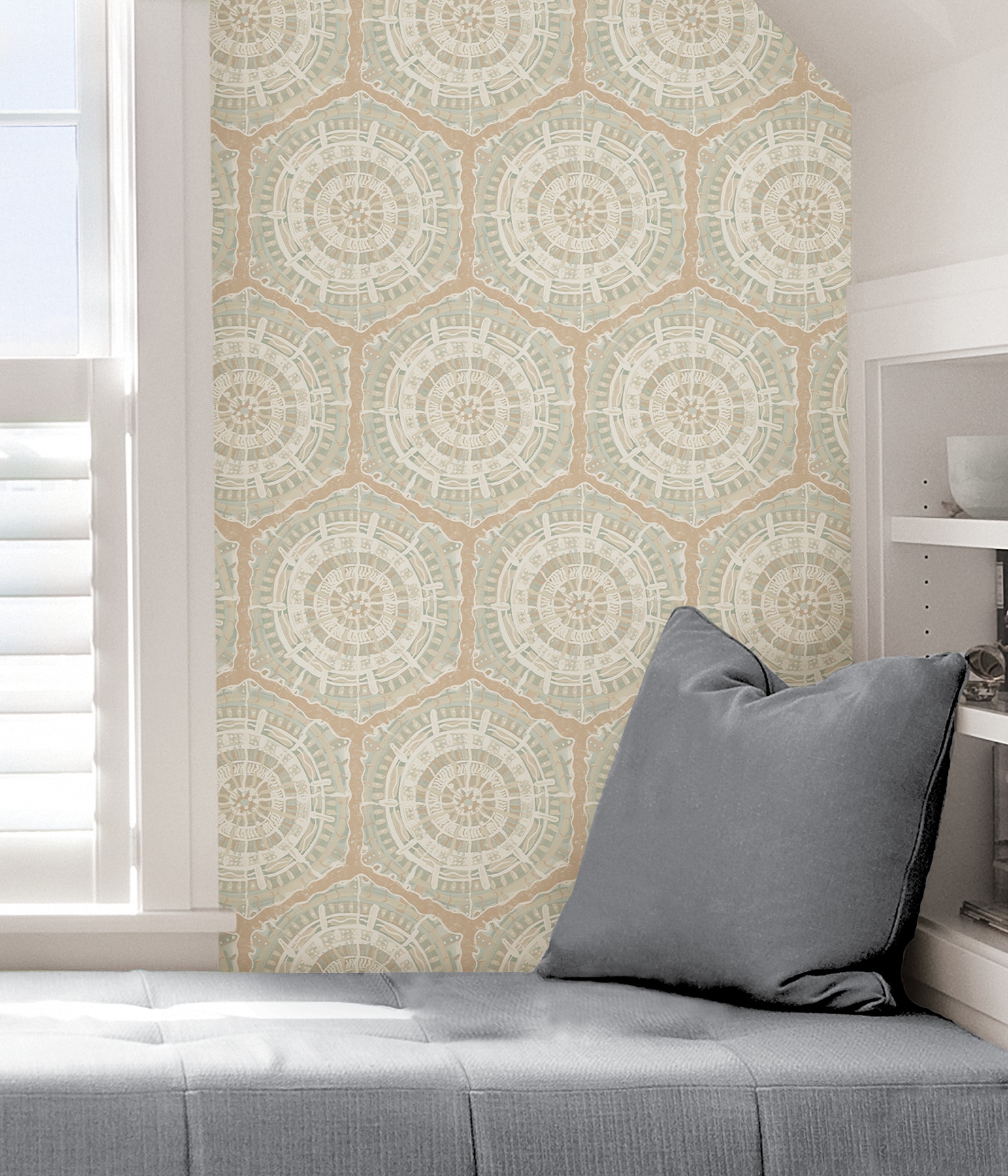Peach Geometric Self-Adhesive Removable Wallpaper Roll