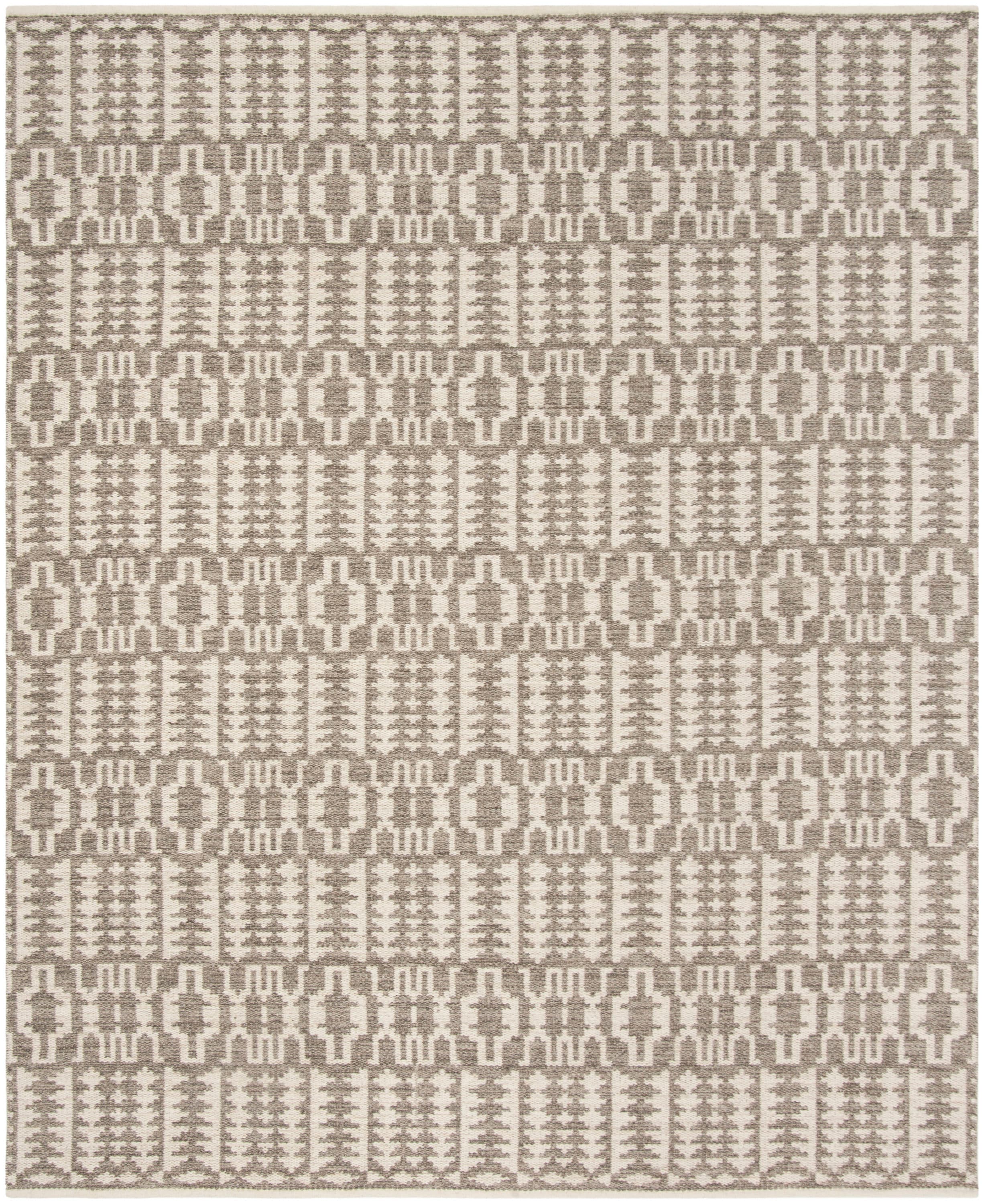 Handmade Gray and Ivory Wool Flat Weave 8' x 10' Area Rug