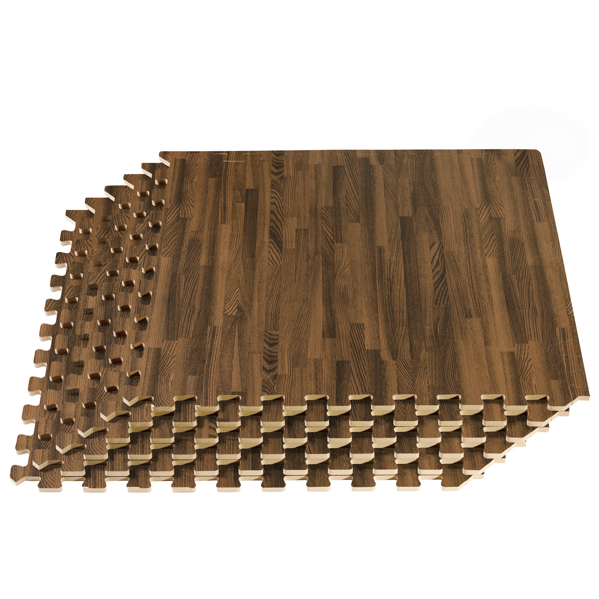 We Sell Mats FFB24WALNUT4.1-15M Interlocking Walnut Foam Square Indoor Anti-fatigue mat
