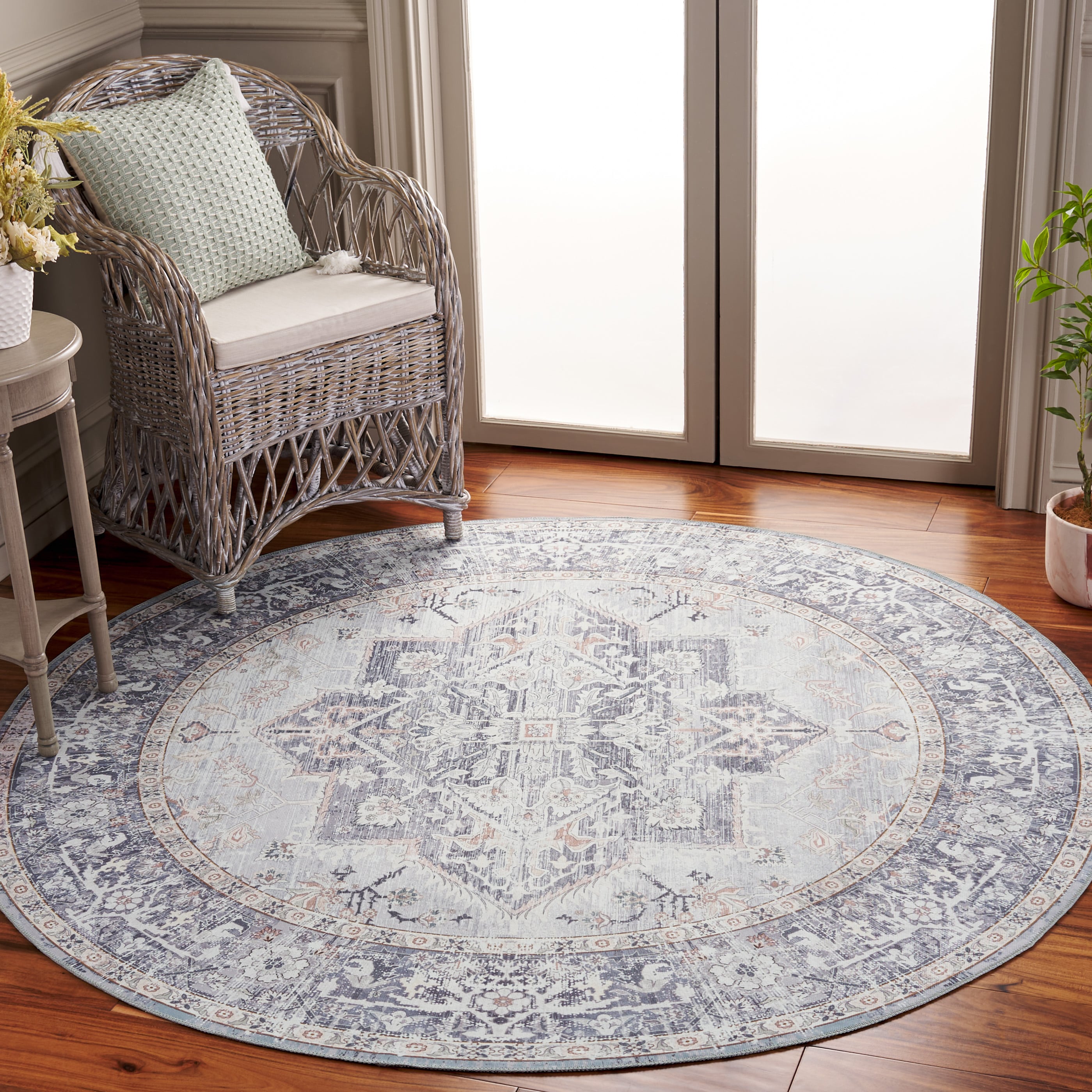 Arizona 137G Grey Light Grey 6ft x 6ft Traditional Rug