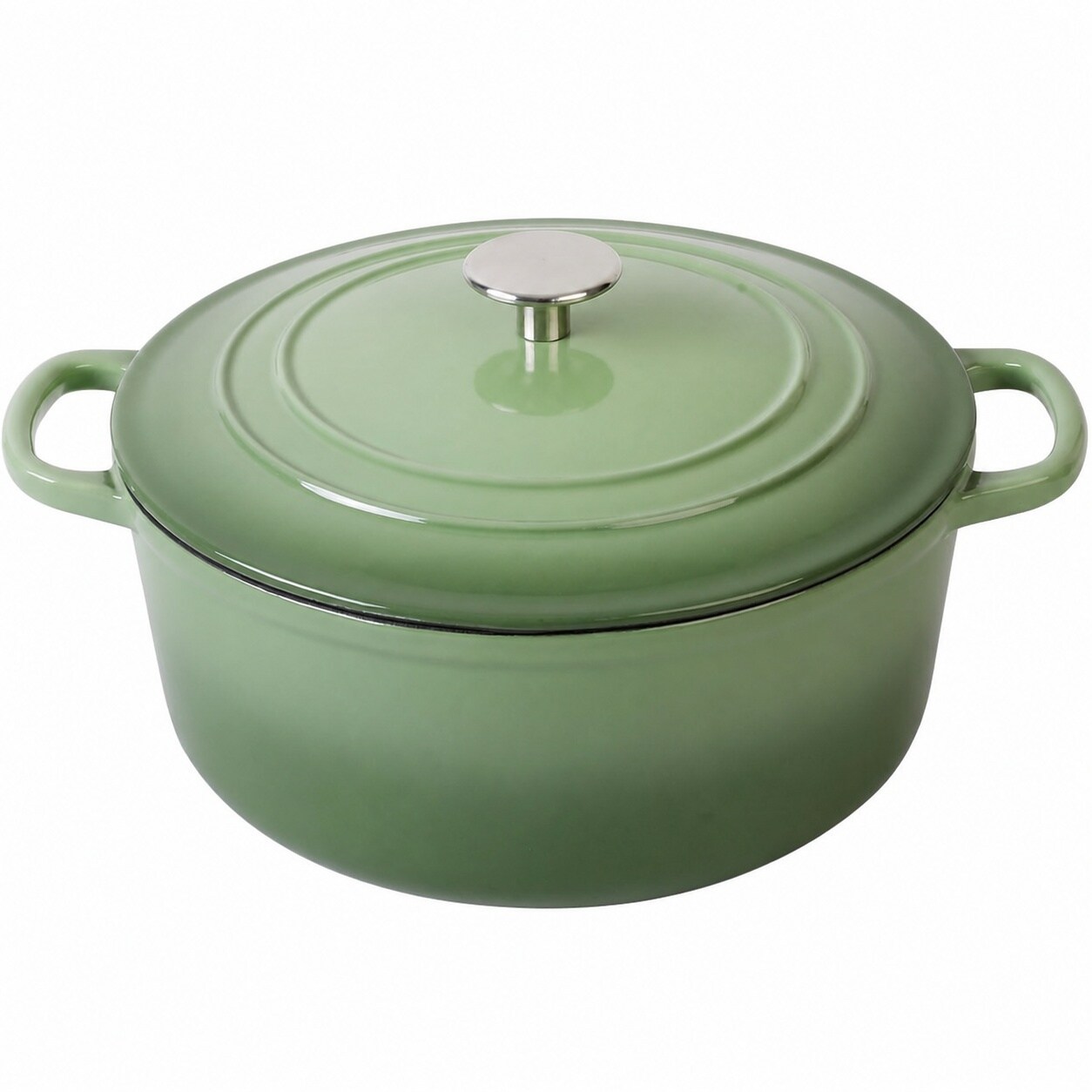 Anqtovp  Enameled Cast Iron Dutch Oven Pot with Lid 5 Point 5 Quart Pistachio Green for Bread Baking Cooking Superior Heat Retention Even Heating
