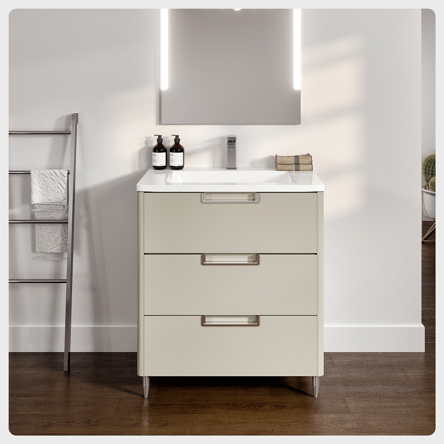 Eviva EVVN74-32GR Marbella 32-in Gray Single Sink Bathroom Vanity with White Acrylic Top