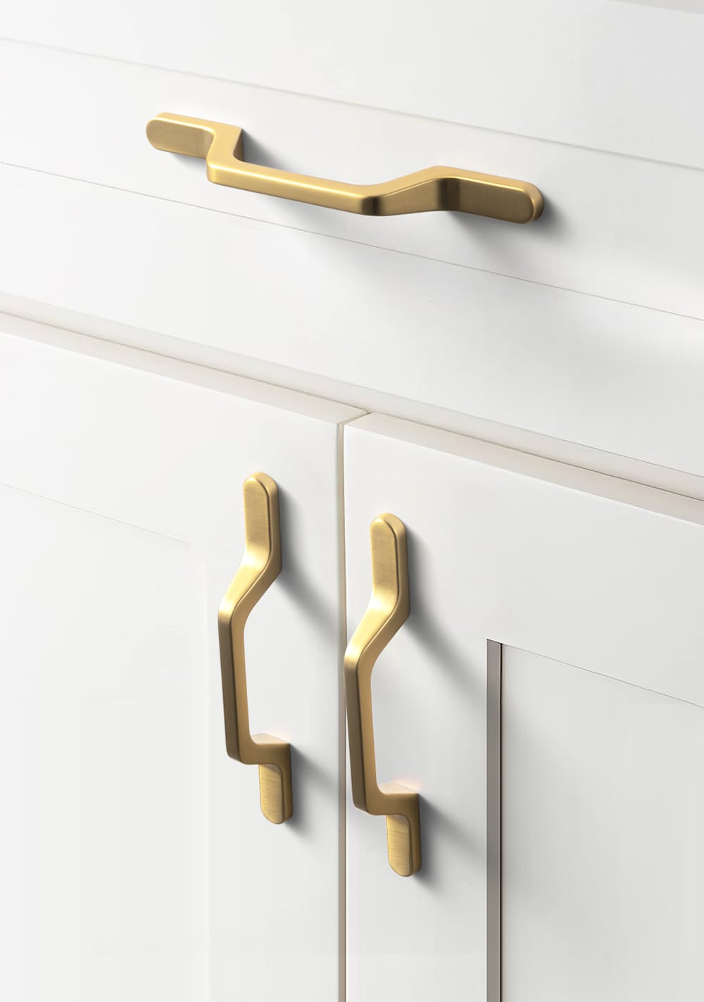 Brushed Gold Modern Arch Handle Bar with Mounting Hardware