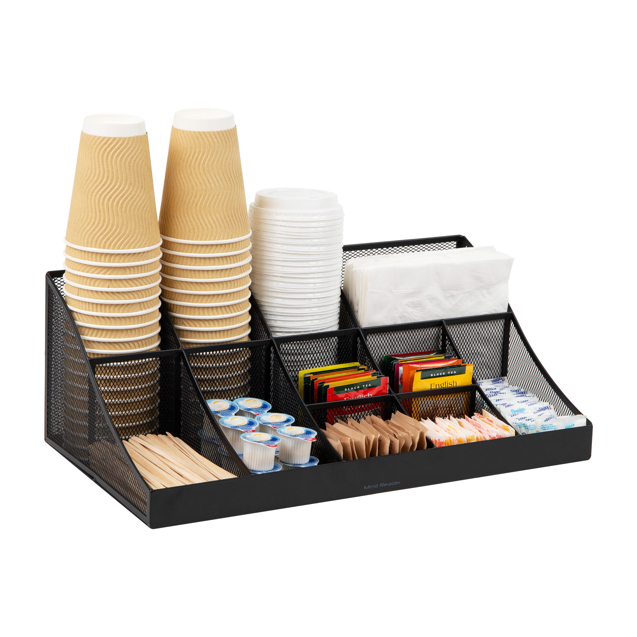 Mind Reader Coffee Condiment and Snack Organizer, Home, Office, Break Room,  Black in the Coffee & Beverage Organization department at