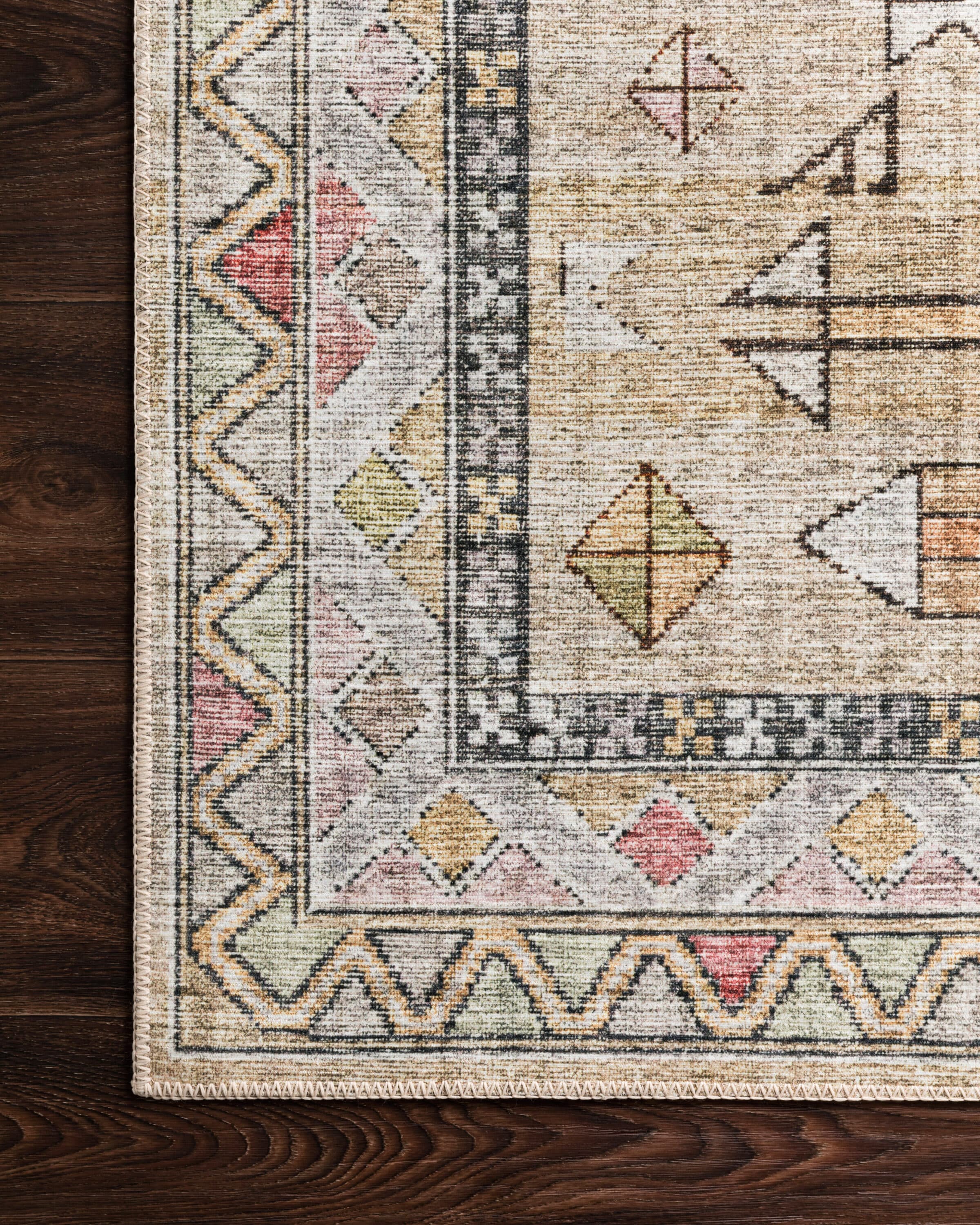 Reversible Blue Oriental Wool Synthetic 4' x 6' Rug