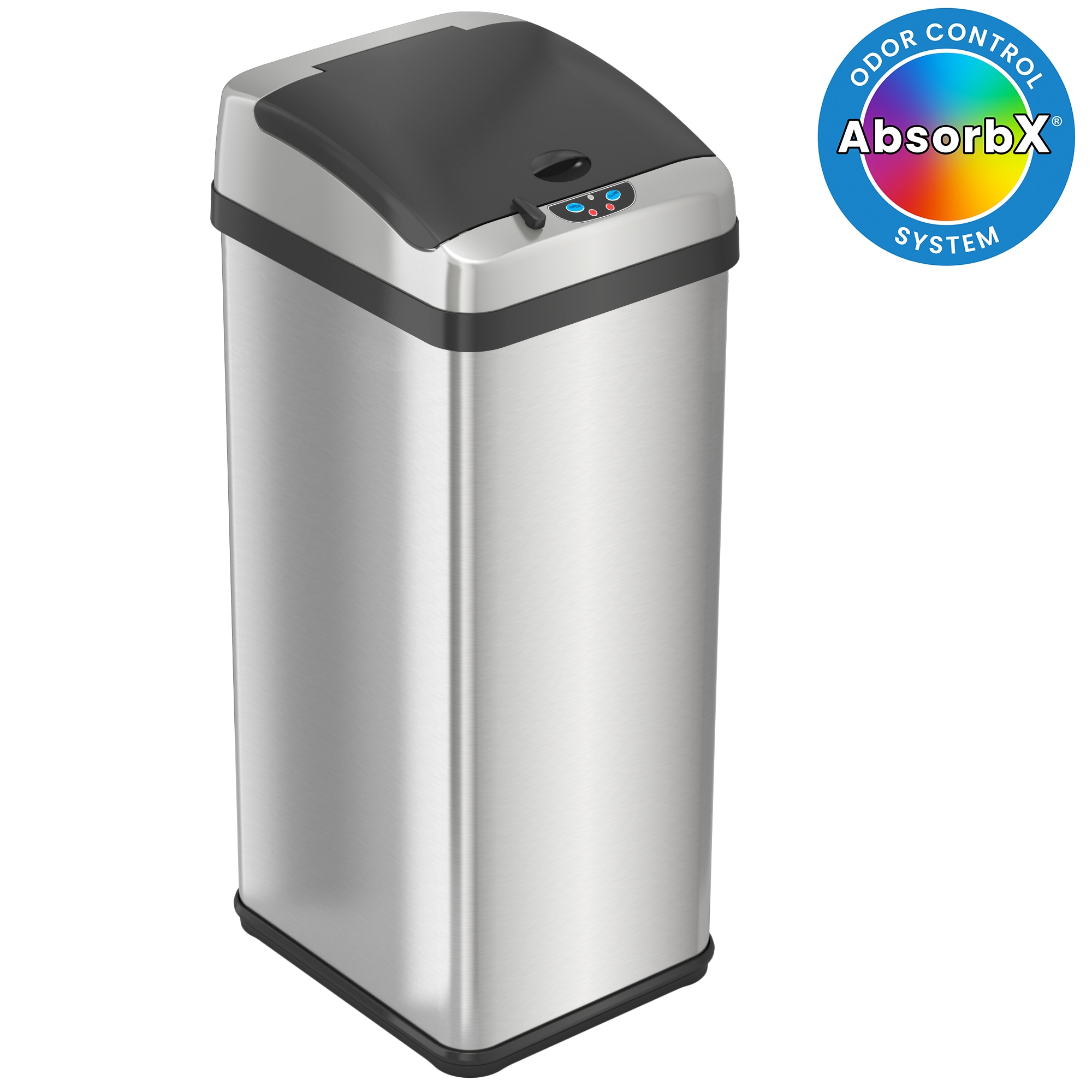 iTouchless 13-Gallons Brushed Silver Steel Touchless Kitchen Trash Can with  Lid Indoor in the Trash Cans department at