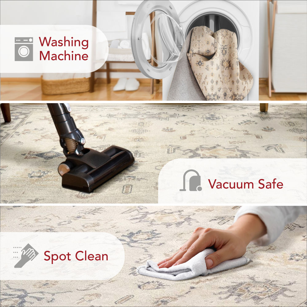 Eco-Friendly Easy-Care Gray Synthetic 4' x 6' Area Rug