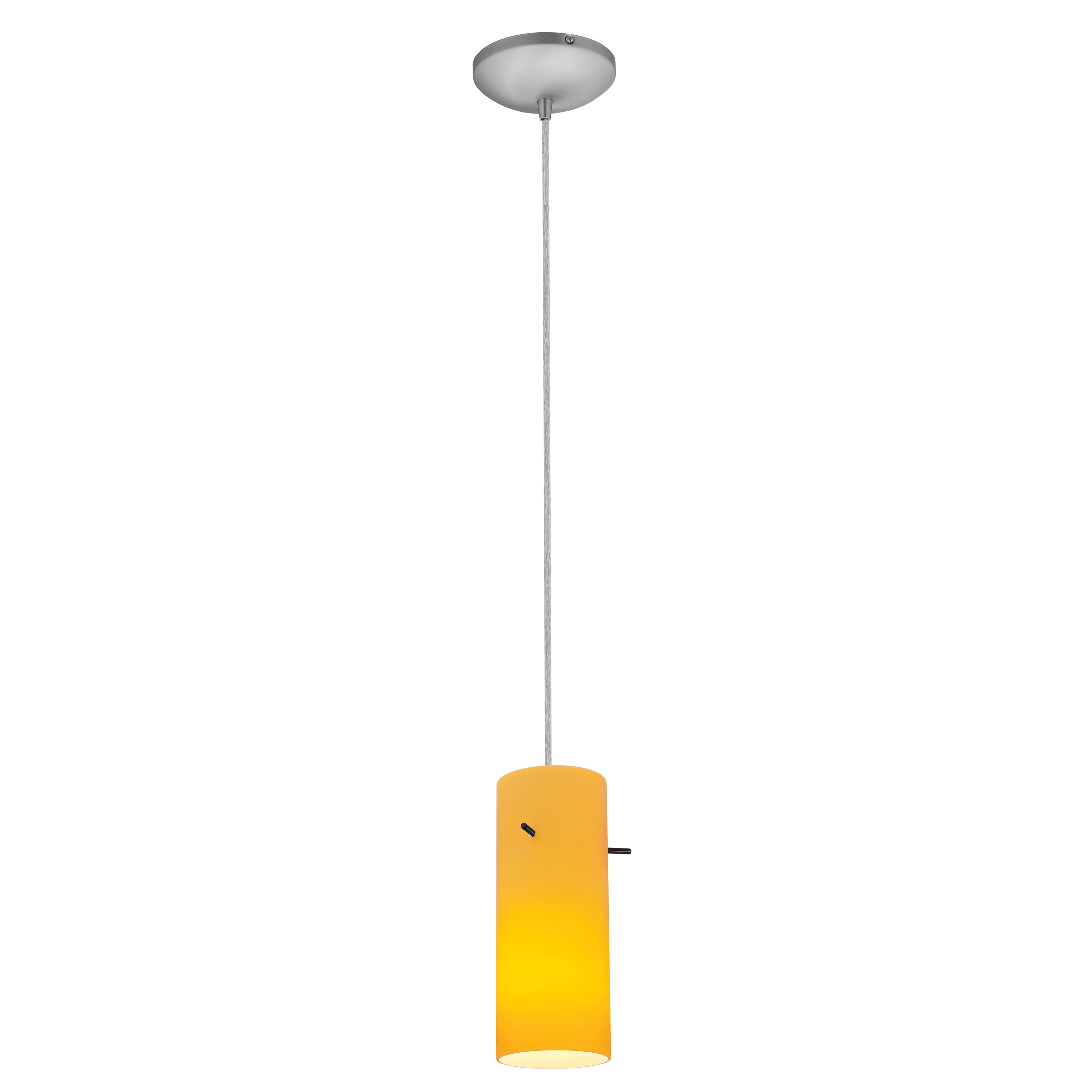Access Lighting 28030-3C-BS/AMB Cylinder Brushed Steel Modern/contemporary Geometric Mini Hanging Pendant light