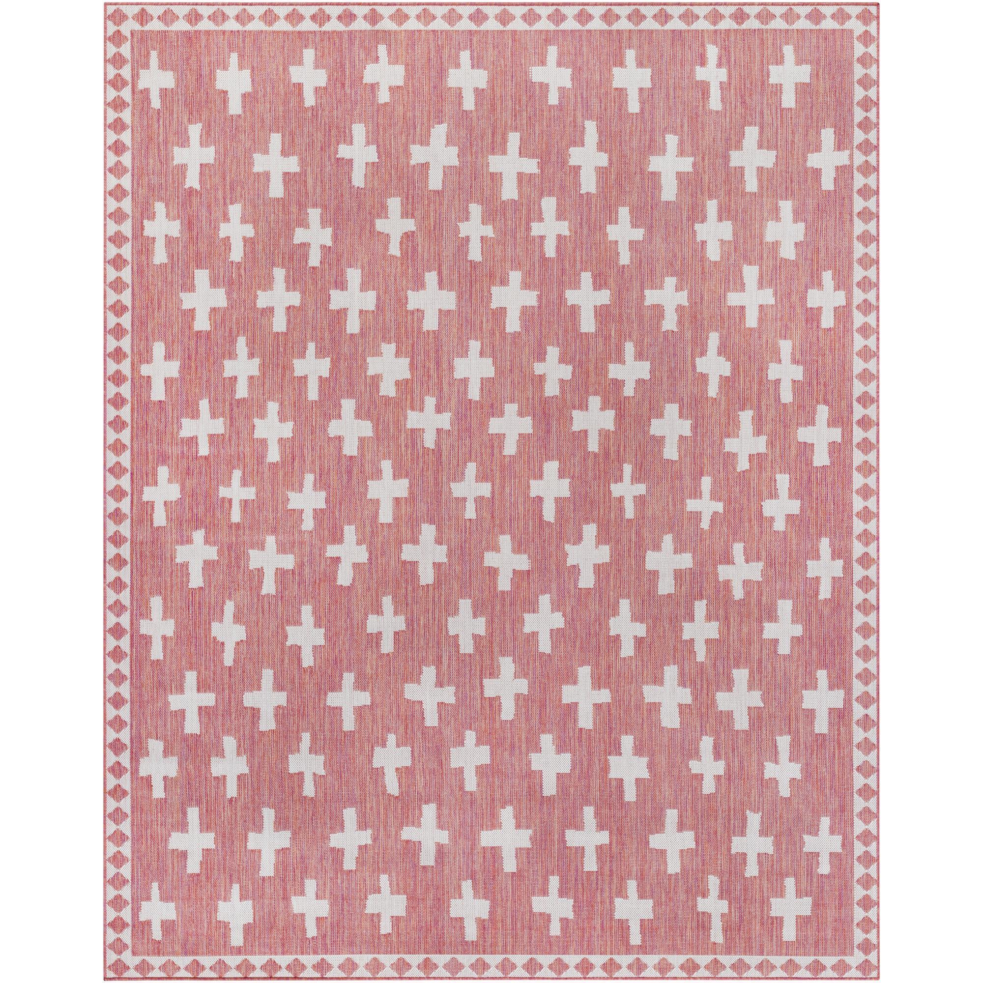 Livabliss LBH2359-71010 Long Beach 8 x 10 (ft) Polypropylene Red Rectangular Indoor/Outdoor Tribal Moroccan Area rug