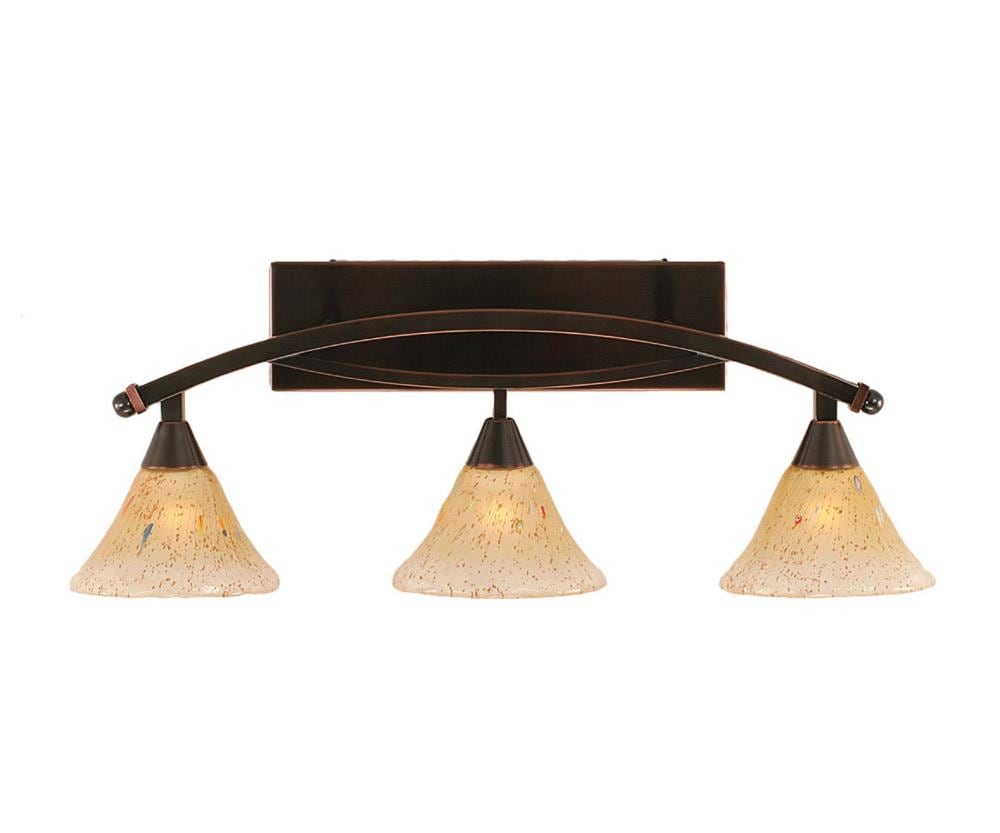  LWTK010285 Divina 29-in 3-Light Black Copper Transitional Vanity Light