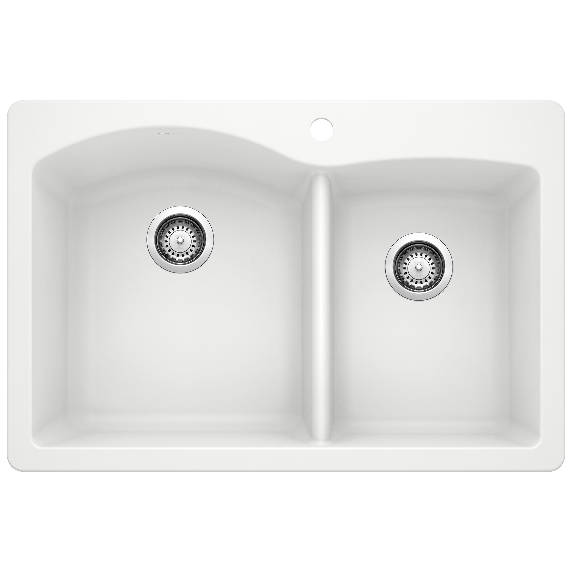 BLANCO 440216 Diamond Silgranit Drop-in or undermount 33.0-in x 22-in Granite Double offset bowl Kitchen Sink