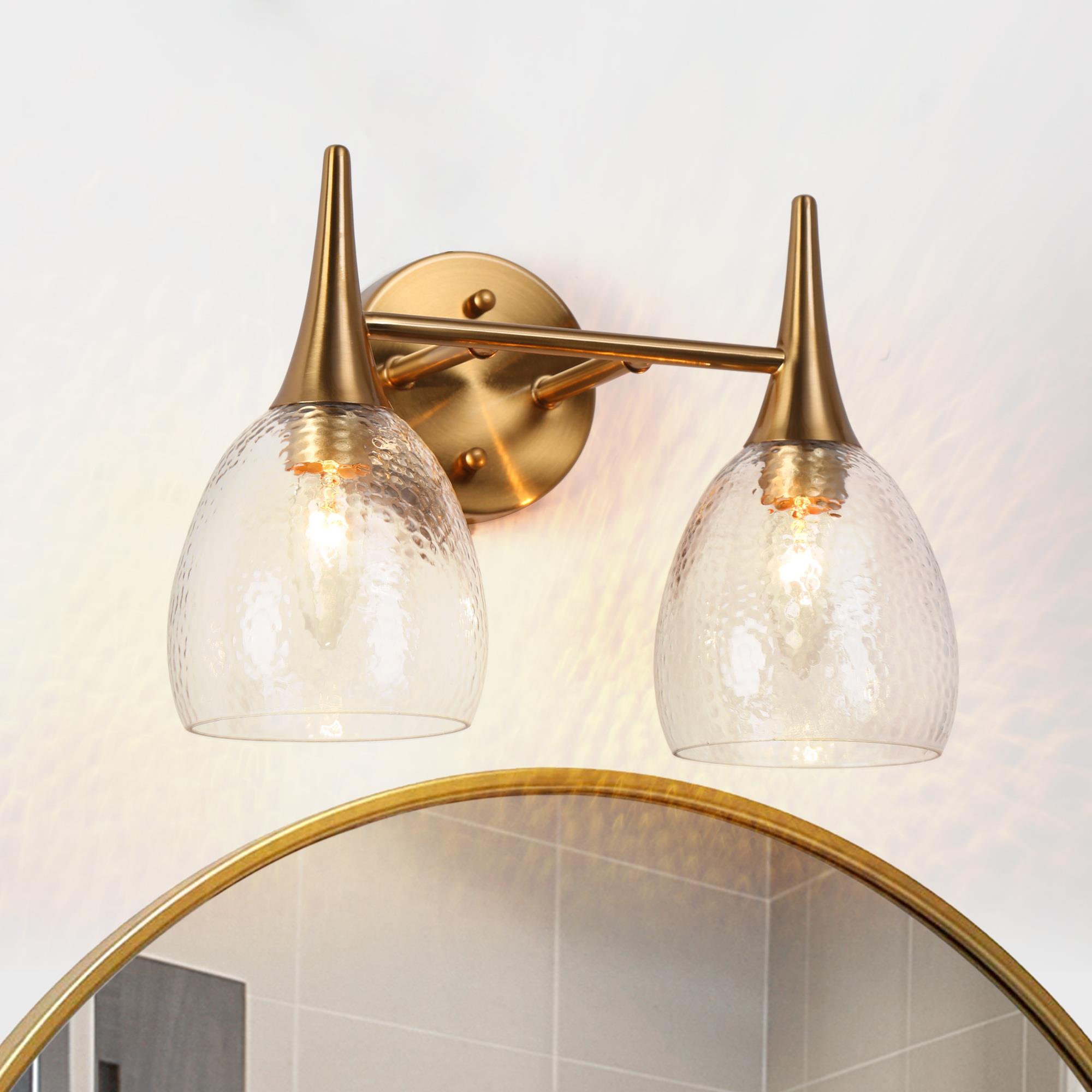 LNC QEZ36BLWS174W218 Cymerlarity 13.5-in 2 -Light Polished Brass Modern/contemporary Vanity light