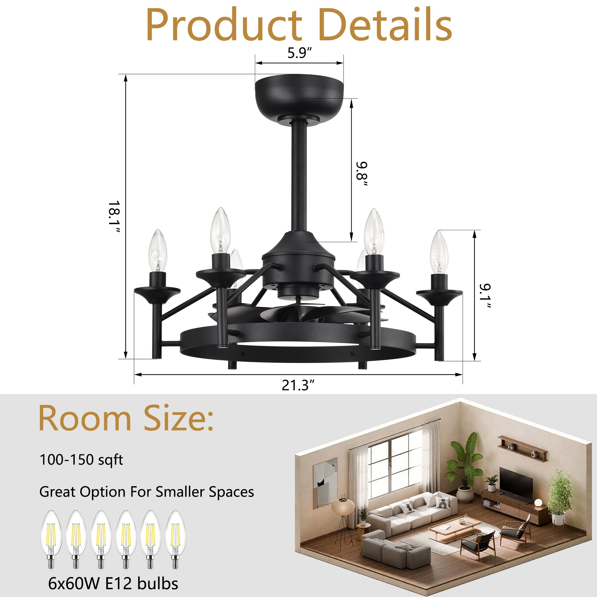 Maxax 26011-6BK Ceiling-Fans - View #3