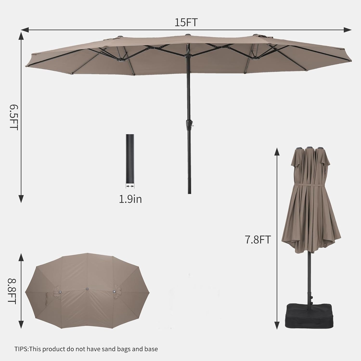 Qeetex PATIO-PPGT8DH Umbrellas-2 - View #3