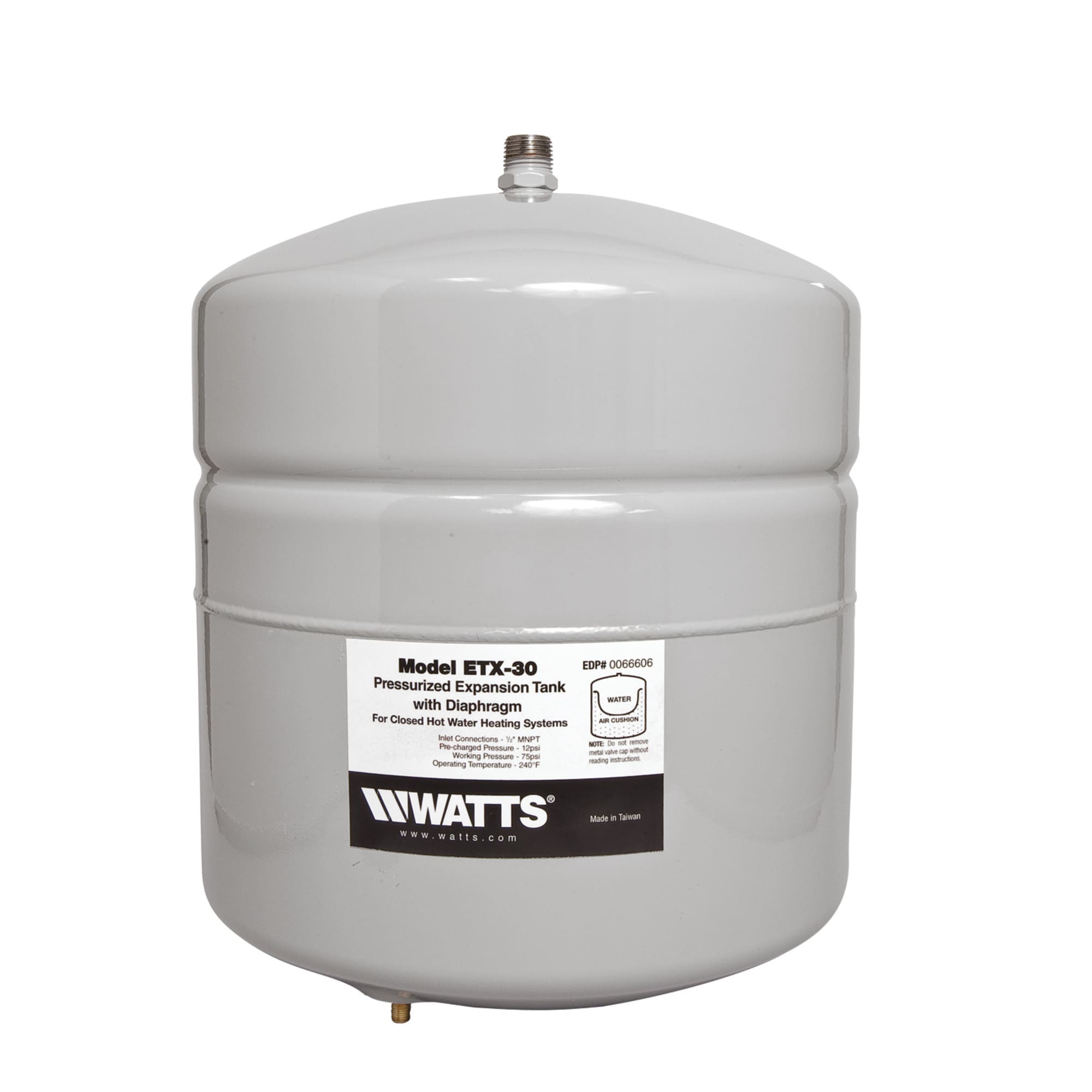 Watts Non-potable Water Expansion Tank 1/2-Inch MNPT Connection Tank Volume 4.5 Gallons Mounts to Supply Piping