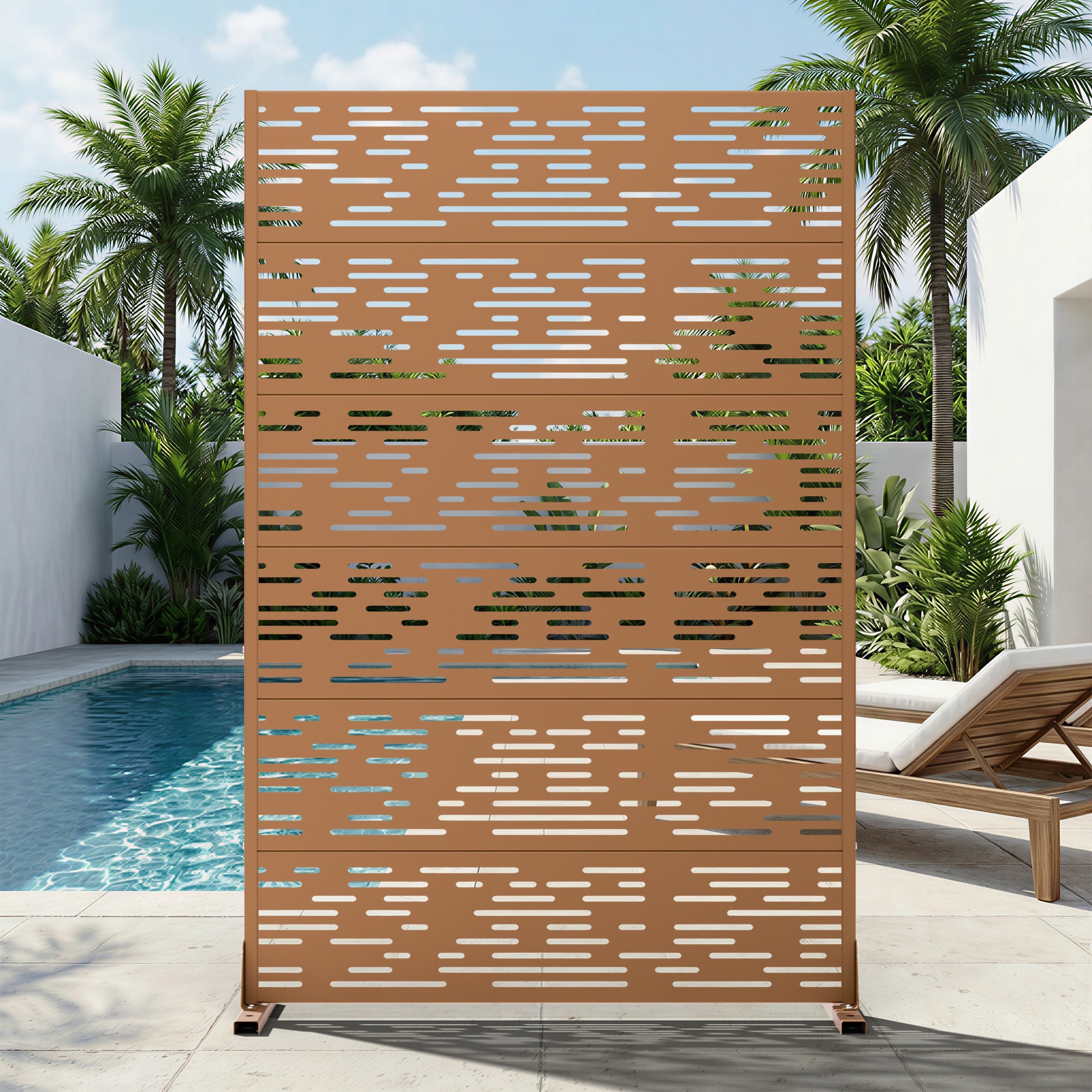 PexFix Set of 2 72-in H x 47-in W Brown Rectangular Outdoor Privacy ...
