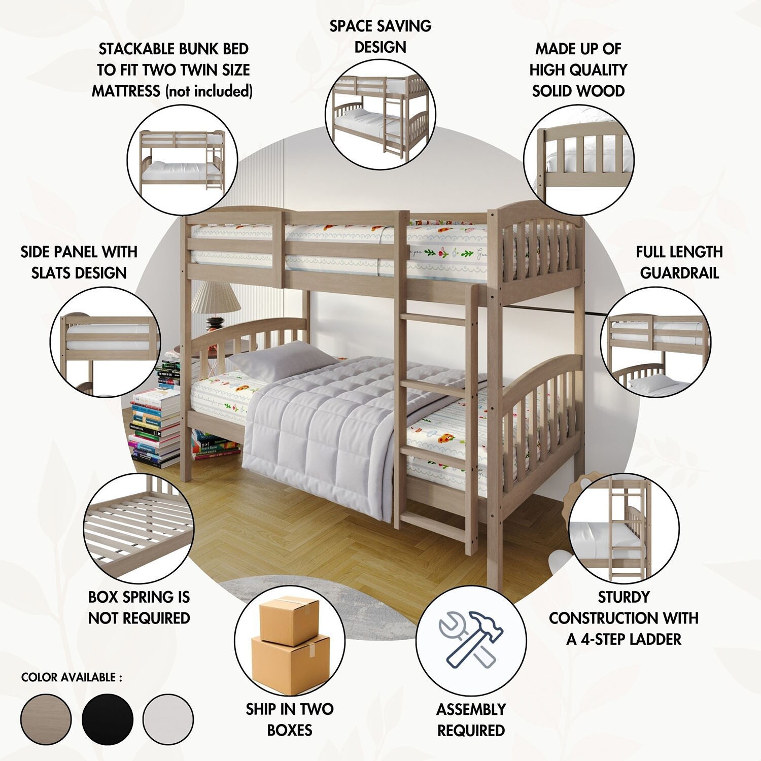 ChaletPosh C215TTBB-AGY-WD Bunk-Beds - View #11