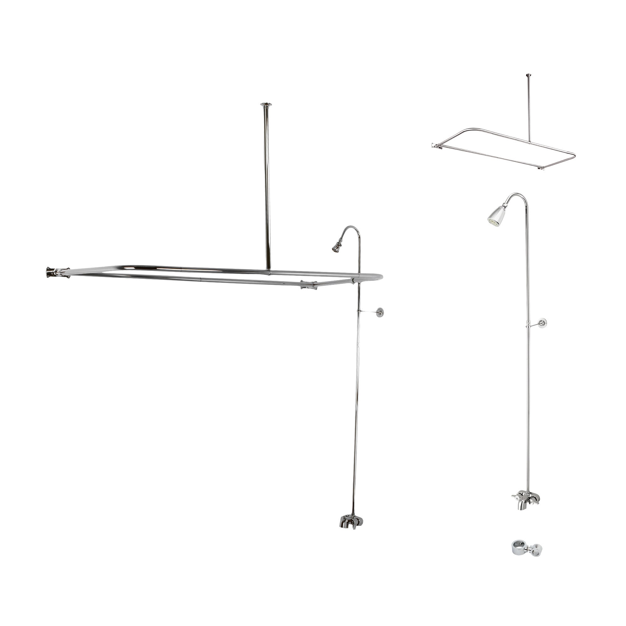 Kingston Brass WLCCK3121 Vintage Polished chrome 2-handle Wall-mount Low-arc Bathtub Faucet ( Valve Included )