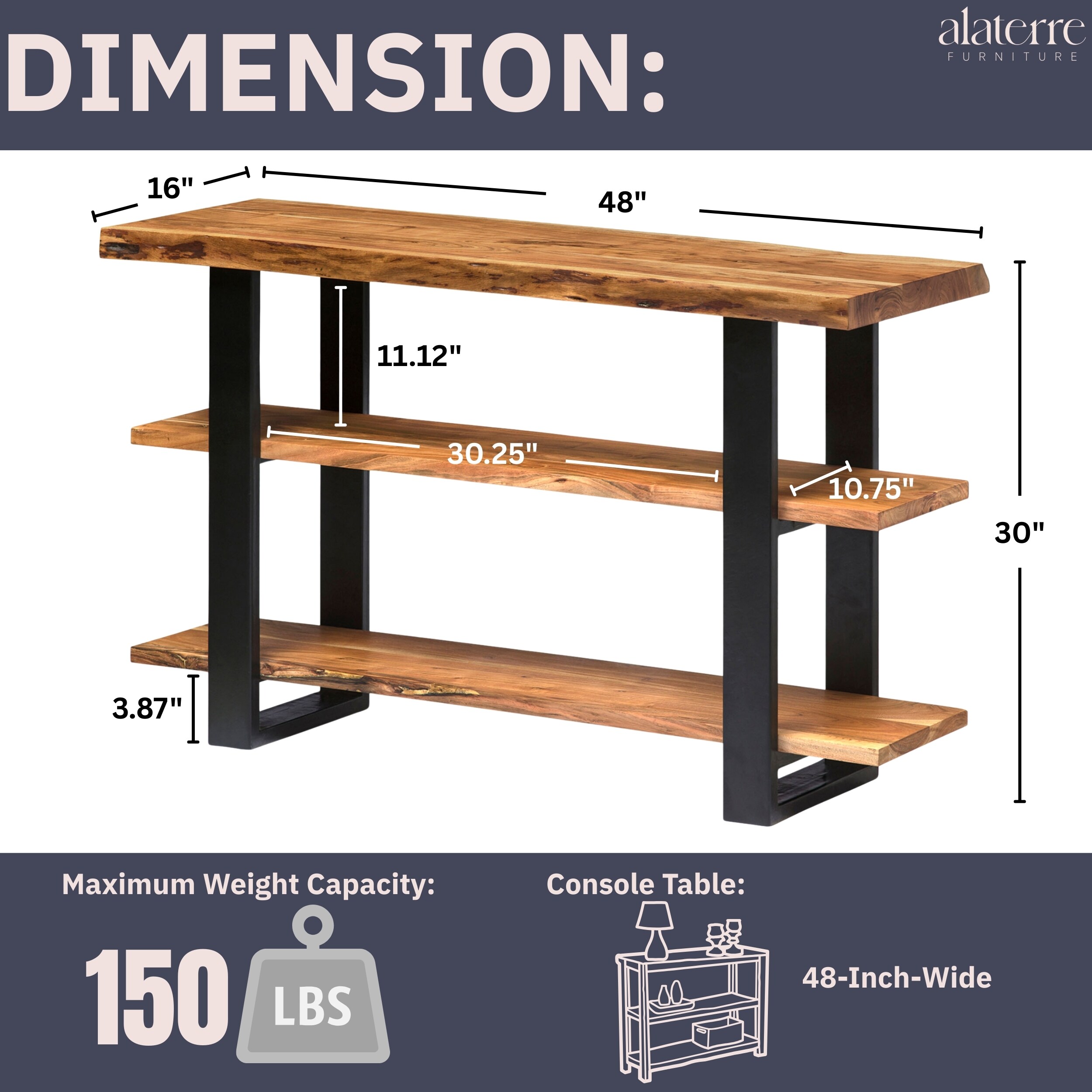 Alaterre Furniture AWAA1020S Console-Sofa-Tables - View #4