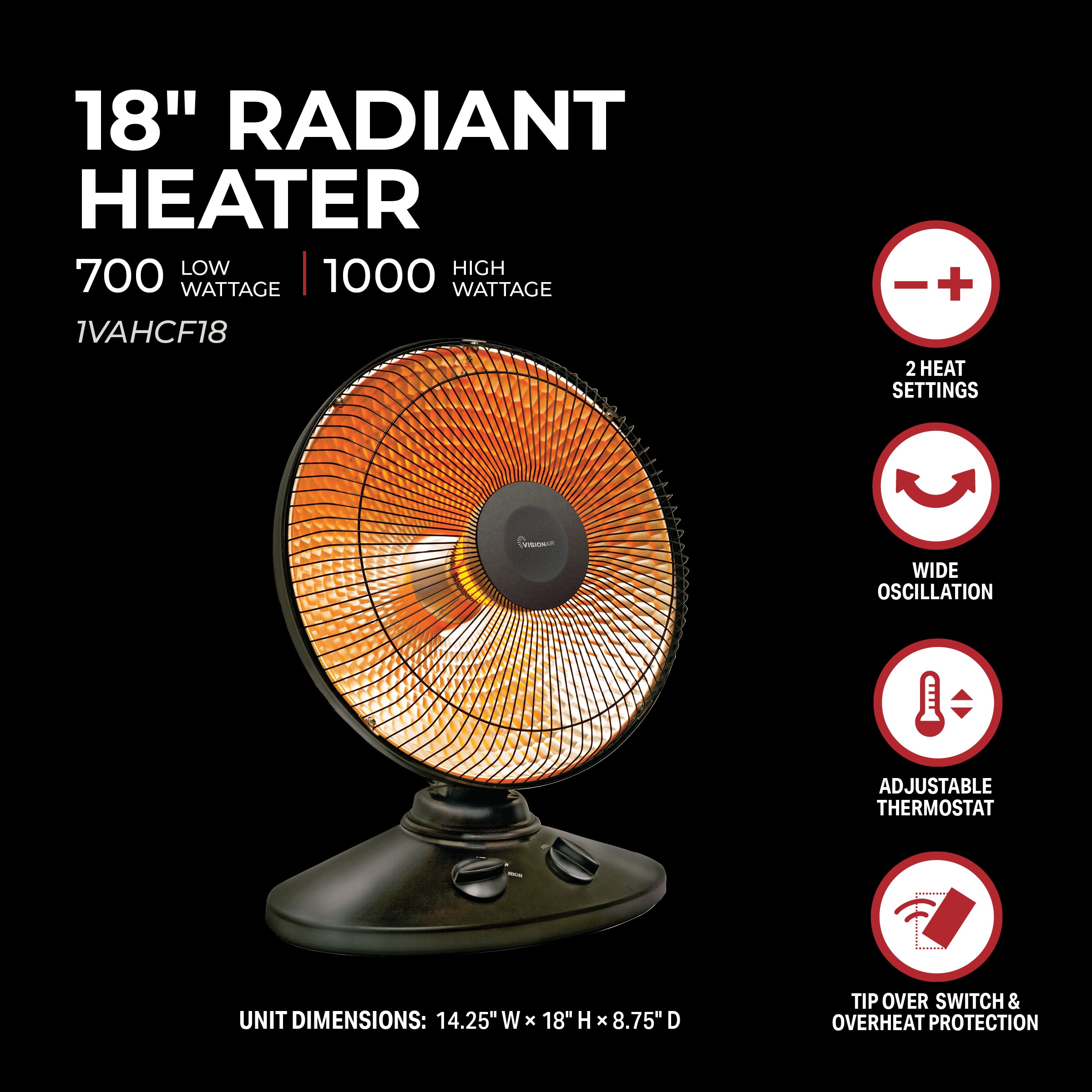 VisionAir 1VAHCF18 Portable-Electric-Heat - View #3