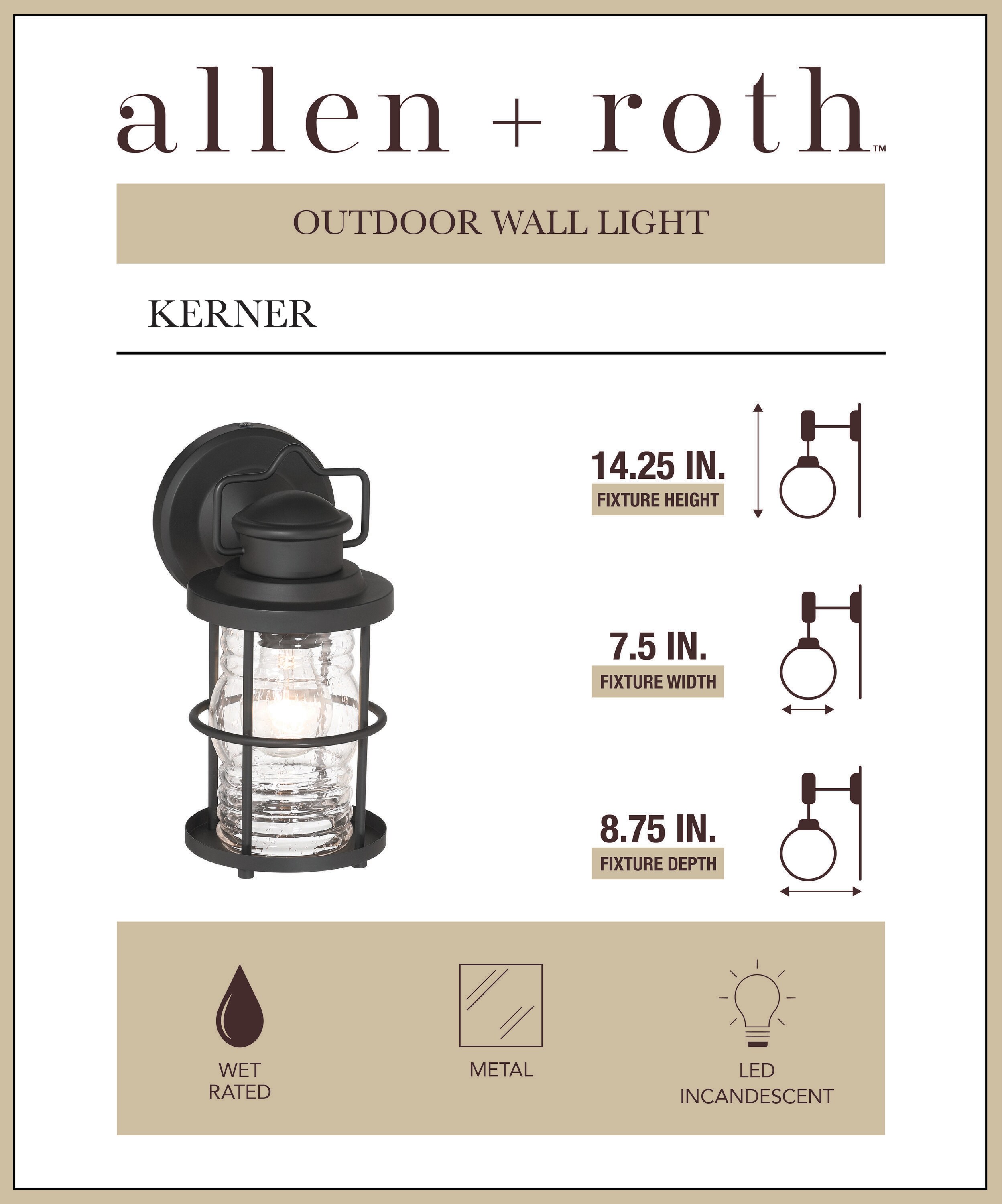 allen + roth 81083 Outdoor-Wall-Lighting - View #2
