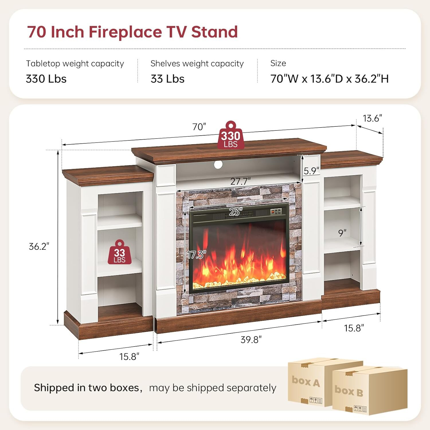 Bapipro TE33A70WB Electric-Fireplaces - View #6