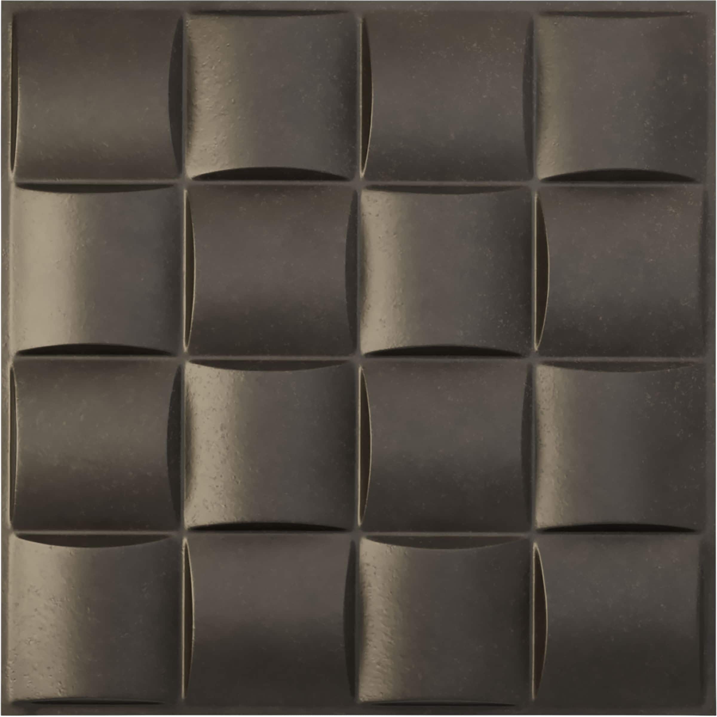 Ekena Millwork WP20X20BADST 19-5/8-in x 19-5/8-in Embossed Paintable/Stainable Black PVC Wall Panel ( 2.67-sq ft )