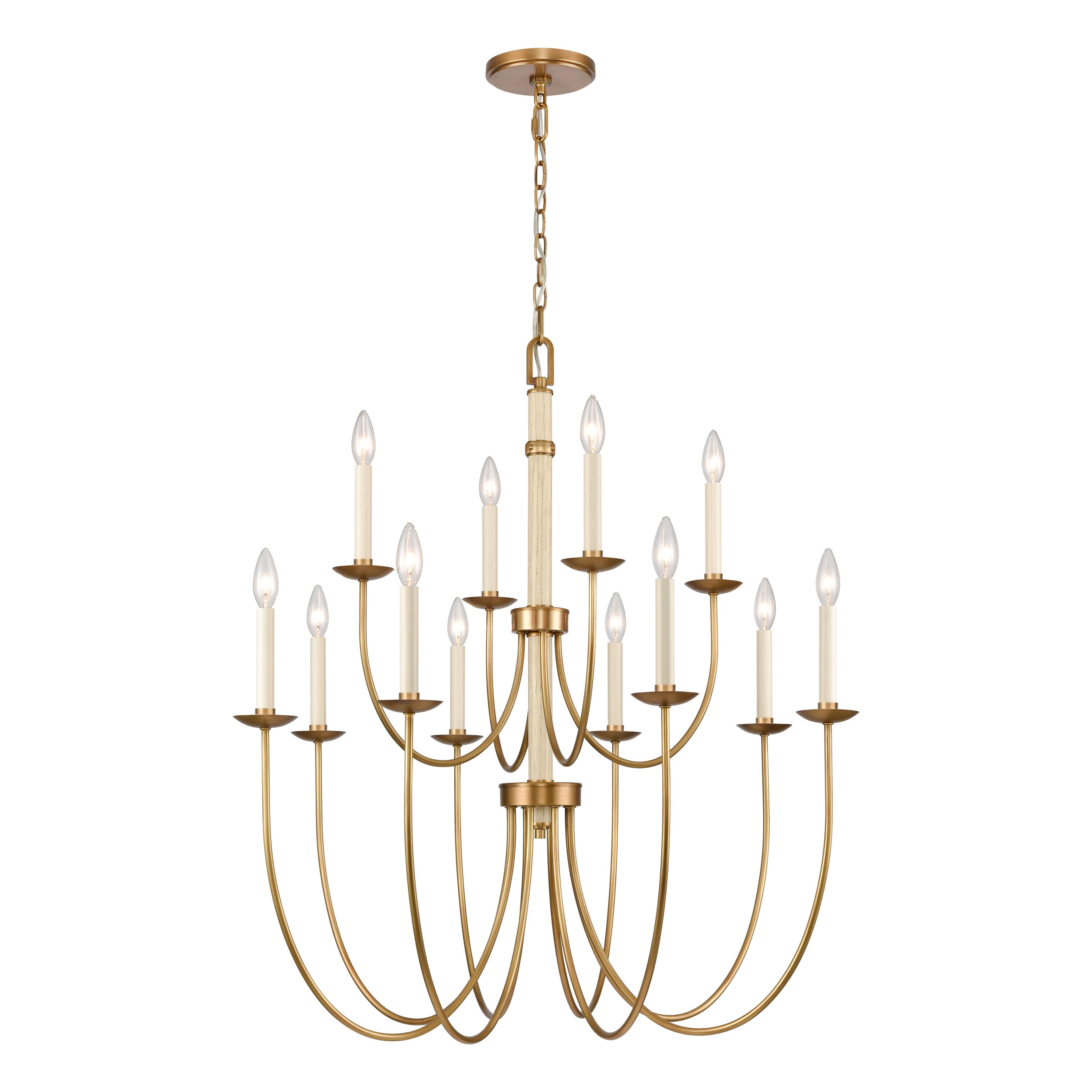 Westmore by ELK Lighting LW-202302010209 Willow Brass Transitional For Use in Bedrooms, Dining Rooms, Foyers, Living Rooms Chandelier
