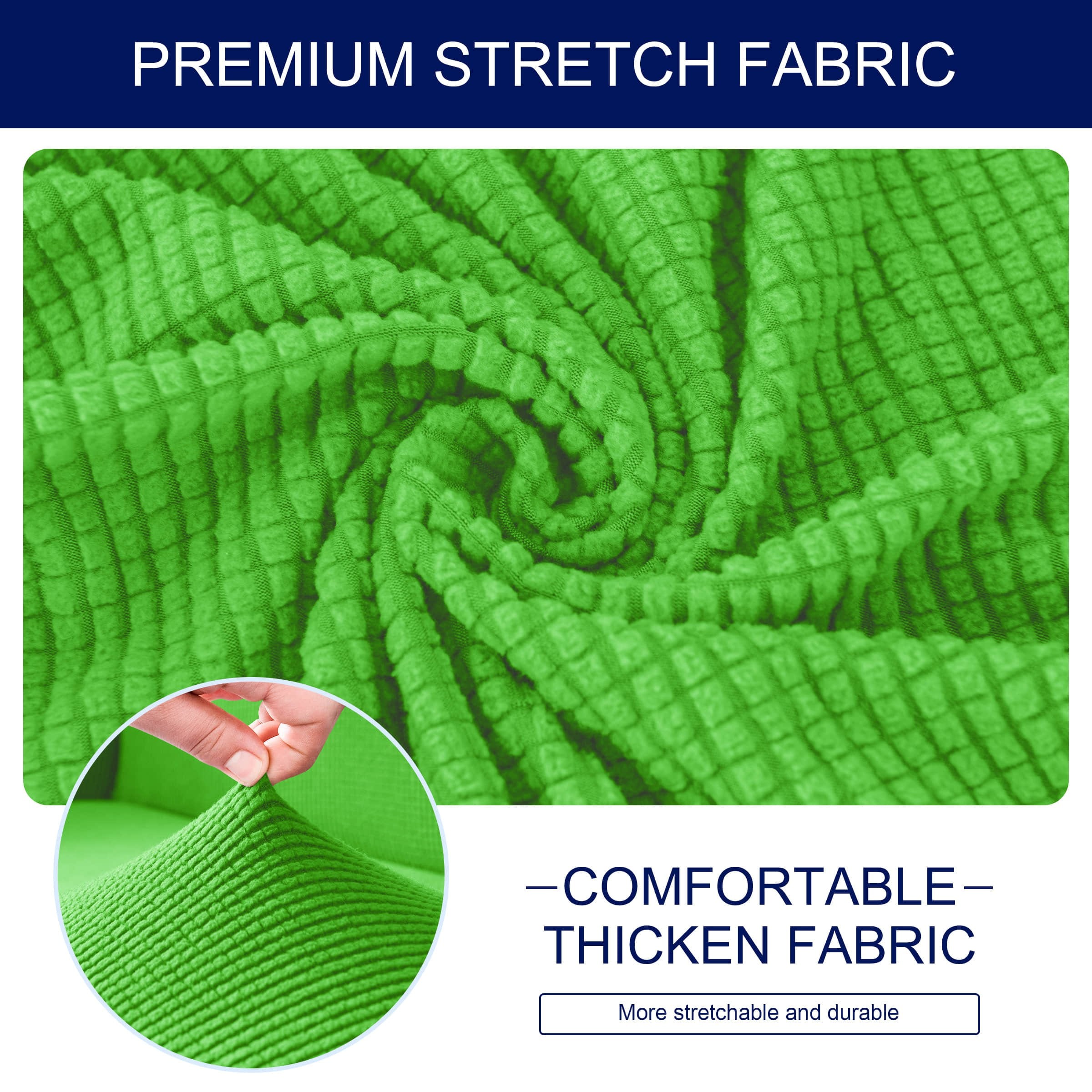 Subrtex Textured Grid Grass Green Jacquard Sofa Slipcover 92-in W x 41 ...