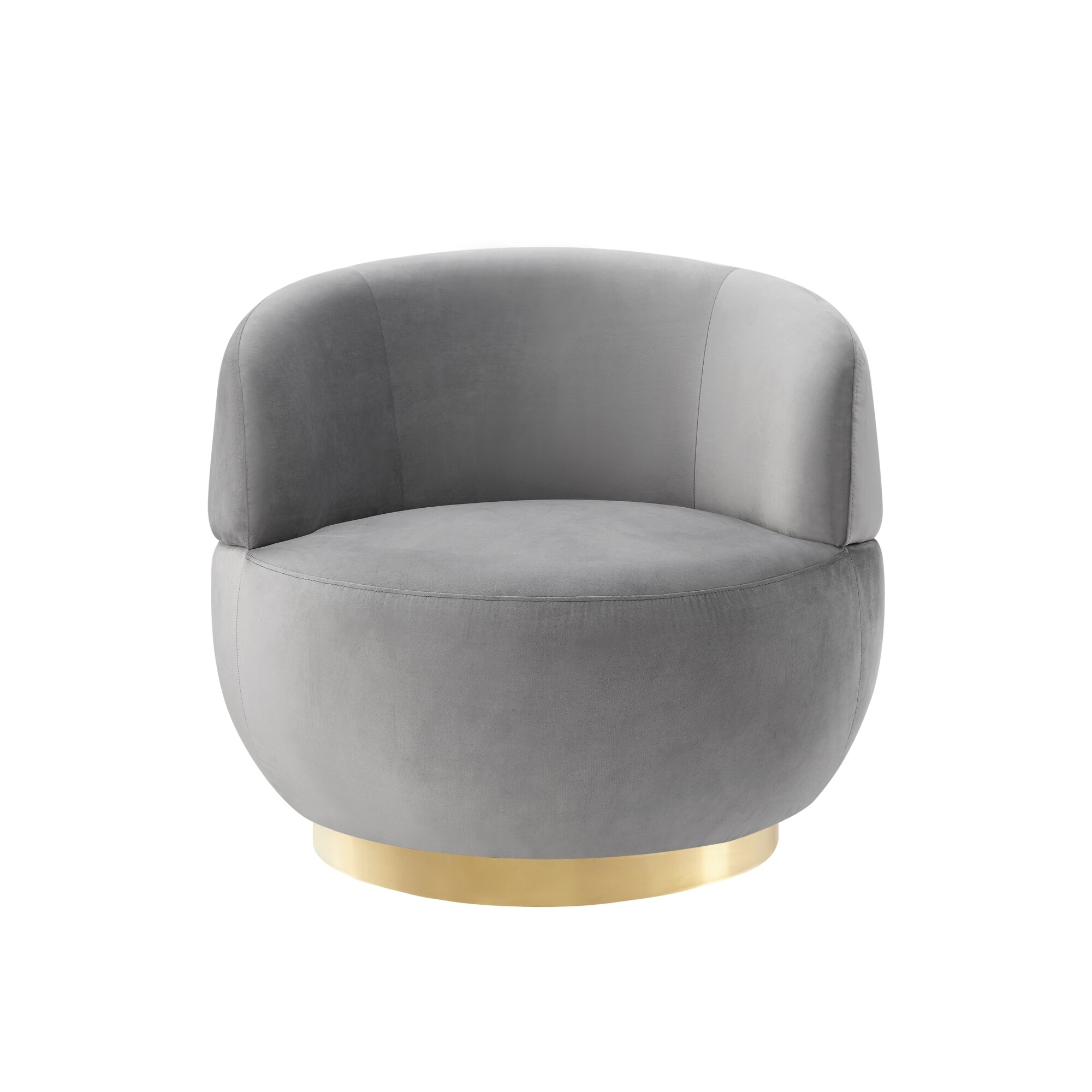 Inspired Home Ilana Modern Grey/Gold Velvet Swivel Accent Chair AC316 ...