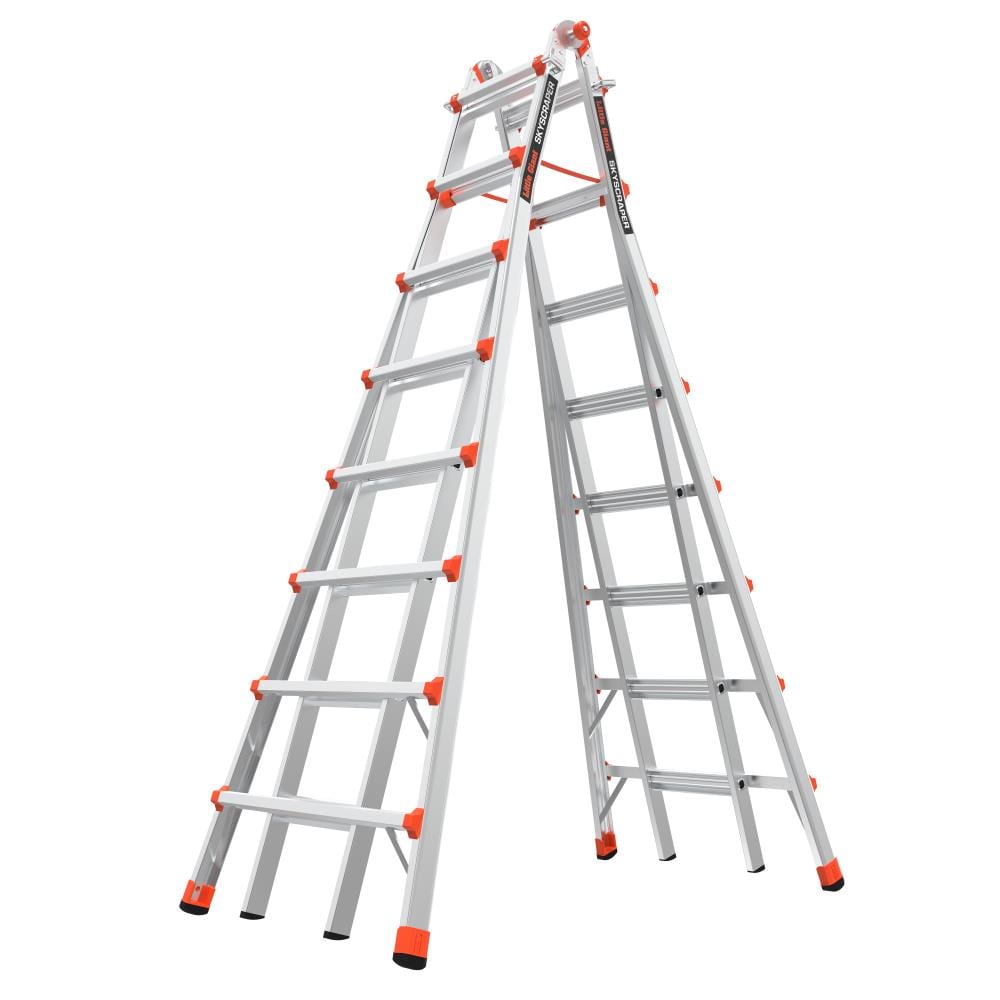 rook uitgebreid melk wit Little Giant Ladders SkyScraper M15 Aluminum 15-ft Type 1A- 300-lb Capacity  Telescoping Step Ladder in the Step Ladders department at Lowes.com