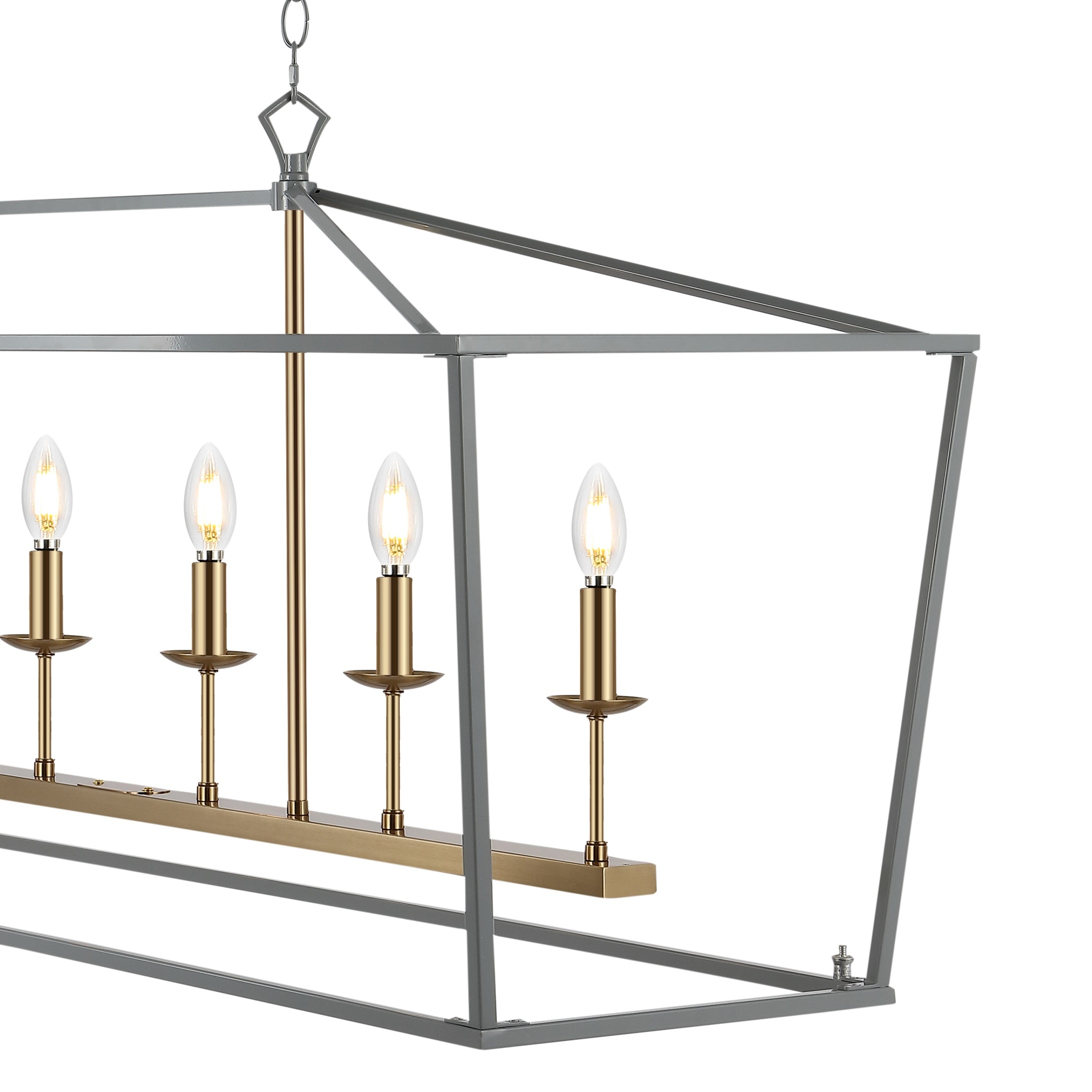 Pagoda 49" Gray Brass Iron Candle-Style Chandelier