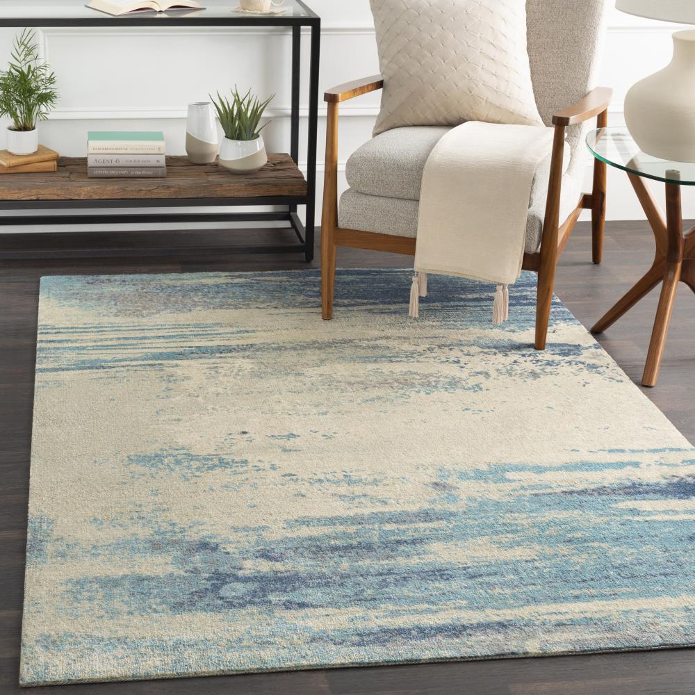 Surya Felicity 5 x 8 Blue Indoor Abstract Industrial Area Rug in the ...