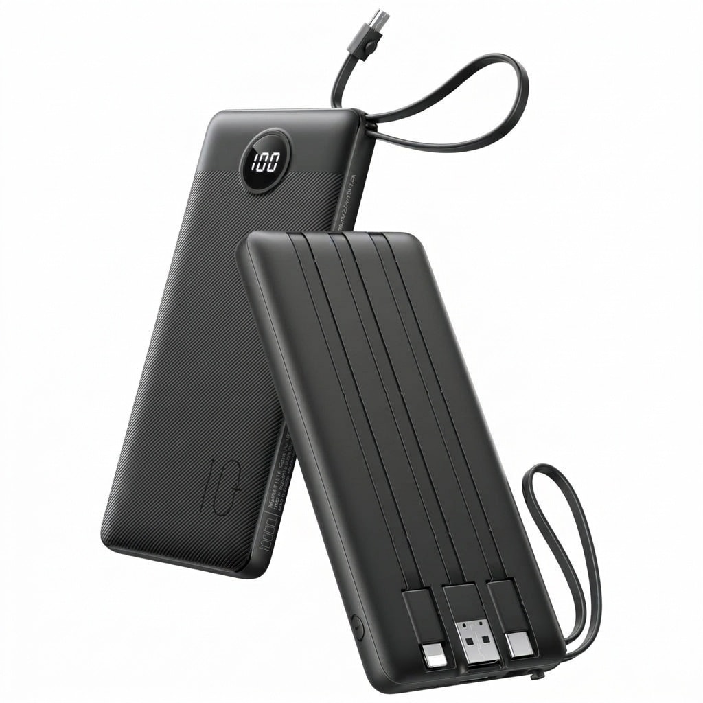 AOIZGMY Portable Charger Built in 4 Cables Slim Power Bank 10000mAh 5 Output 2 Input USB C Battery Pack 5.7 x 2.57 x 0.72 in 1 Pack #LAZ0429F43