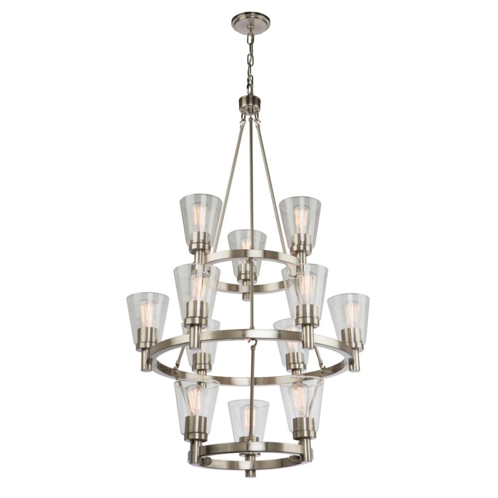 ARTCRAFT AC10762BN Clarence 12-Light Brushed Nickel Transitional Dry rated Chandelier