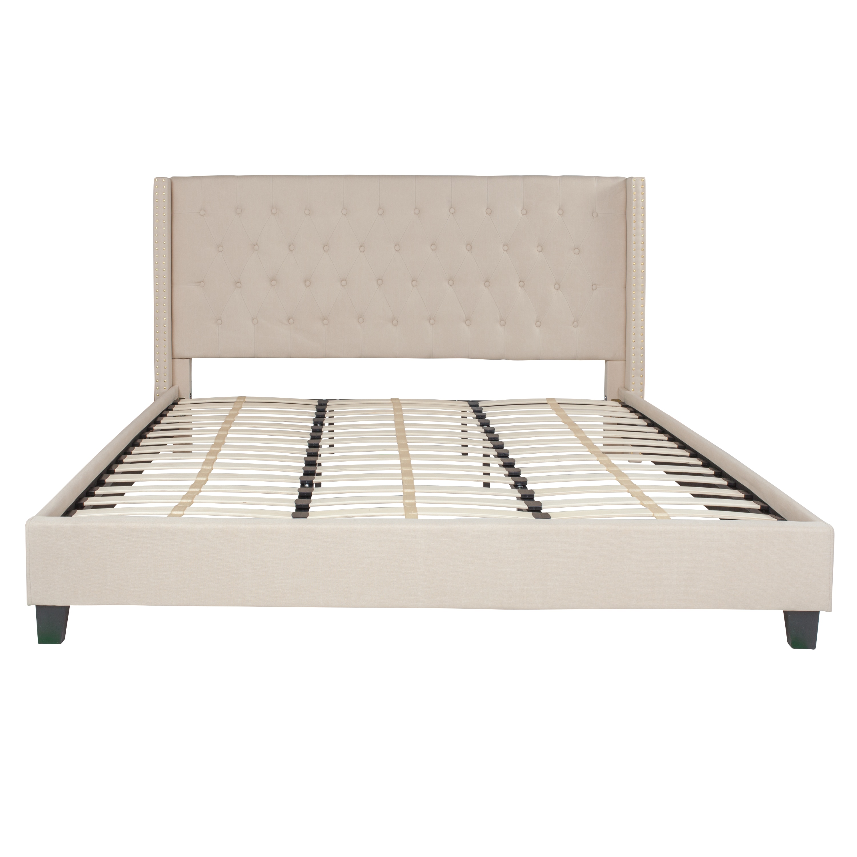 Flash Furniture Riverdale Beige King Upholstered Platform Bed in the ...