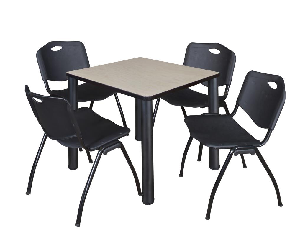 Regency TB3030PLBPBK47BK Breakroom Off-white 4-Person Training Table (30-in W x 29-in H)