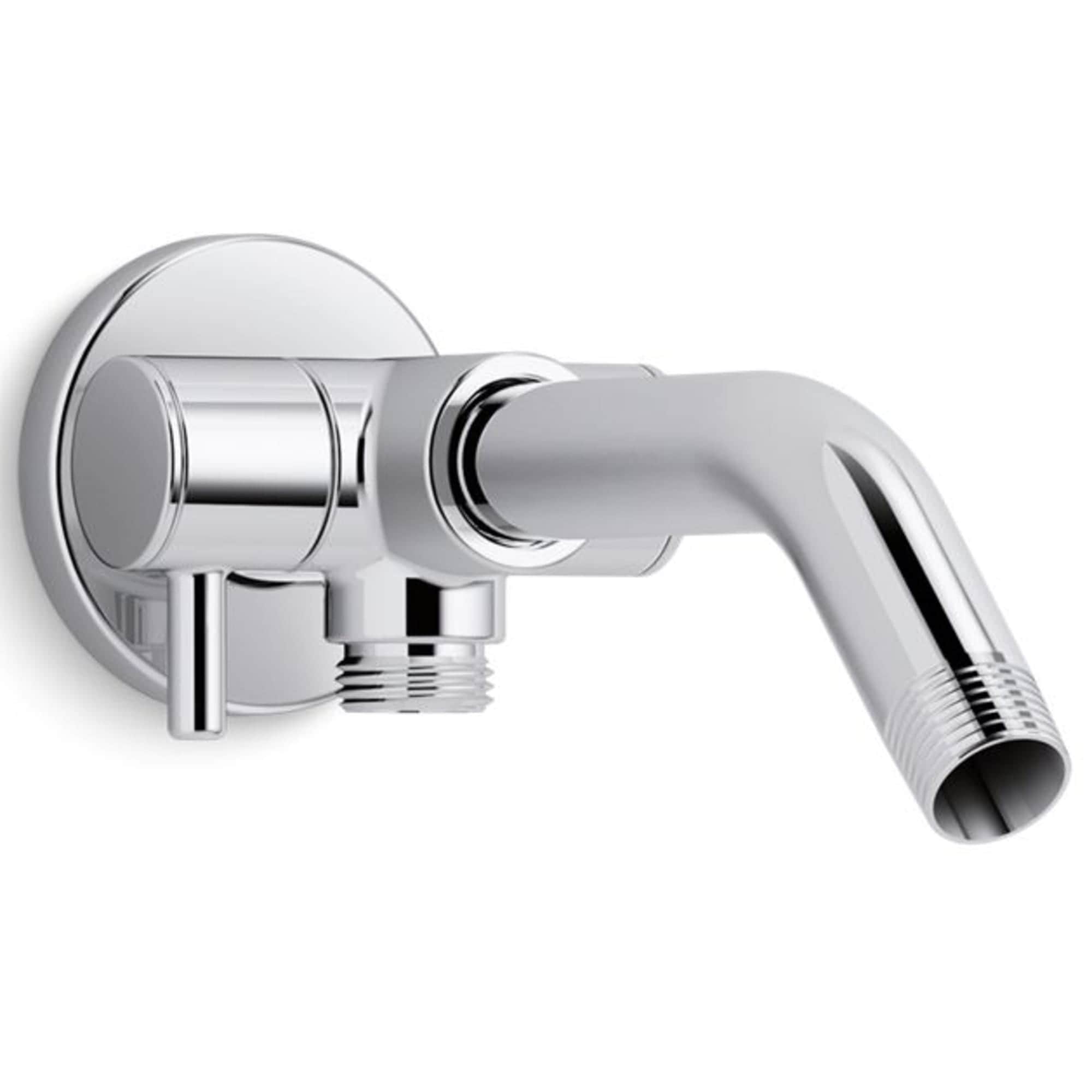 KOHLER K-76330-CP Polished Chrome 8.0625-in Universal Shower Shower arm with diverter 0.5-in -ID
