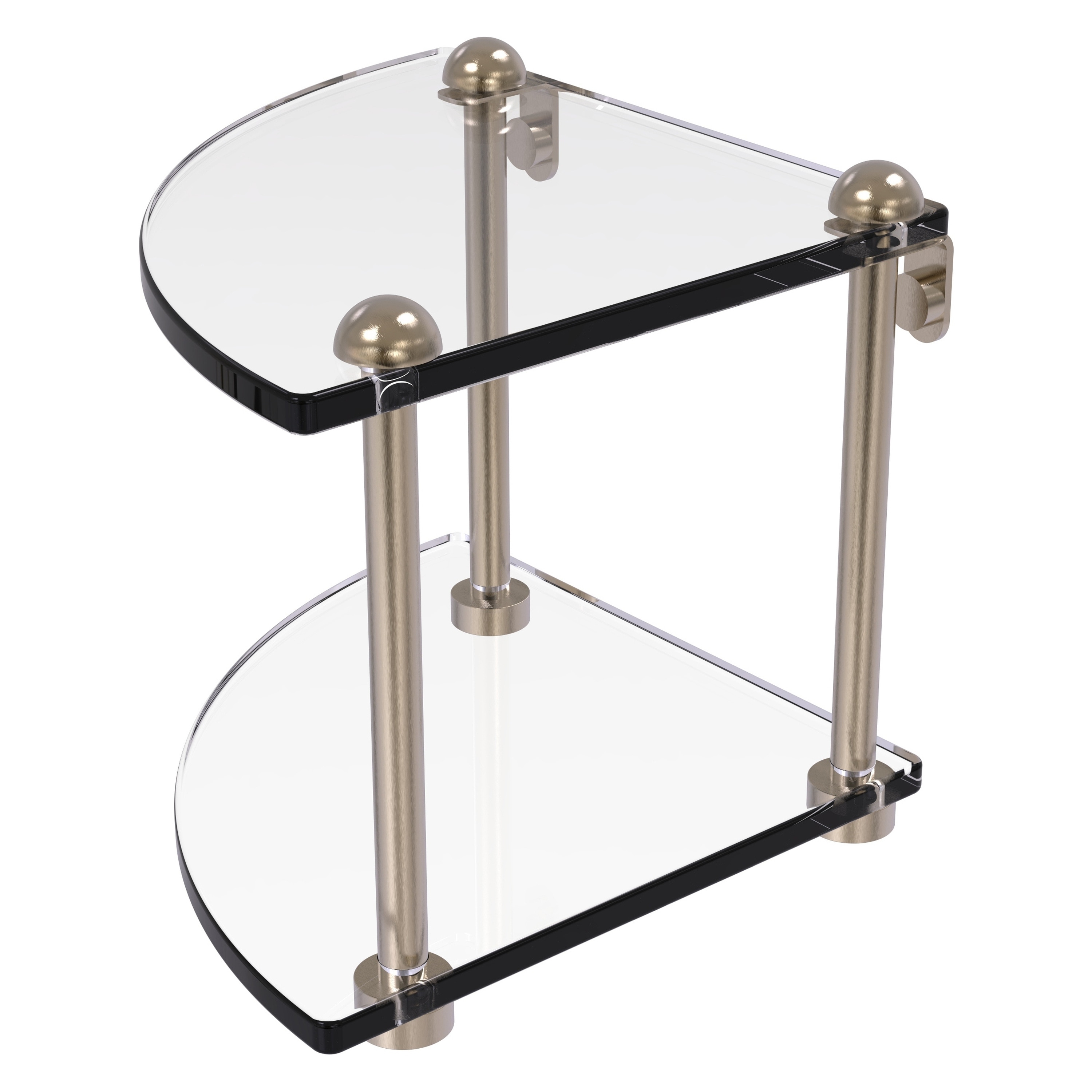 Allied Brass RC-3-PEW Antique Pewter 2-Tier Wall Mount Corner Bathroom Shelf (8-in x 8-in)