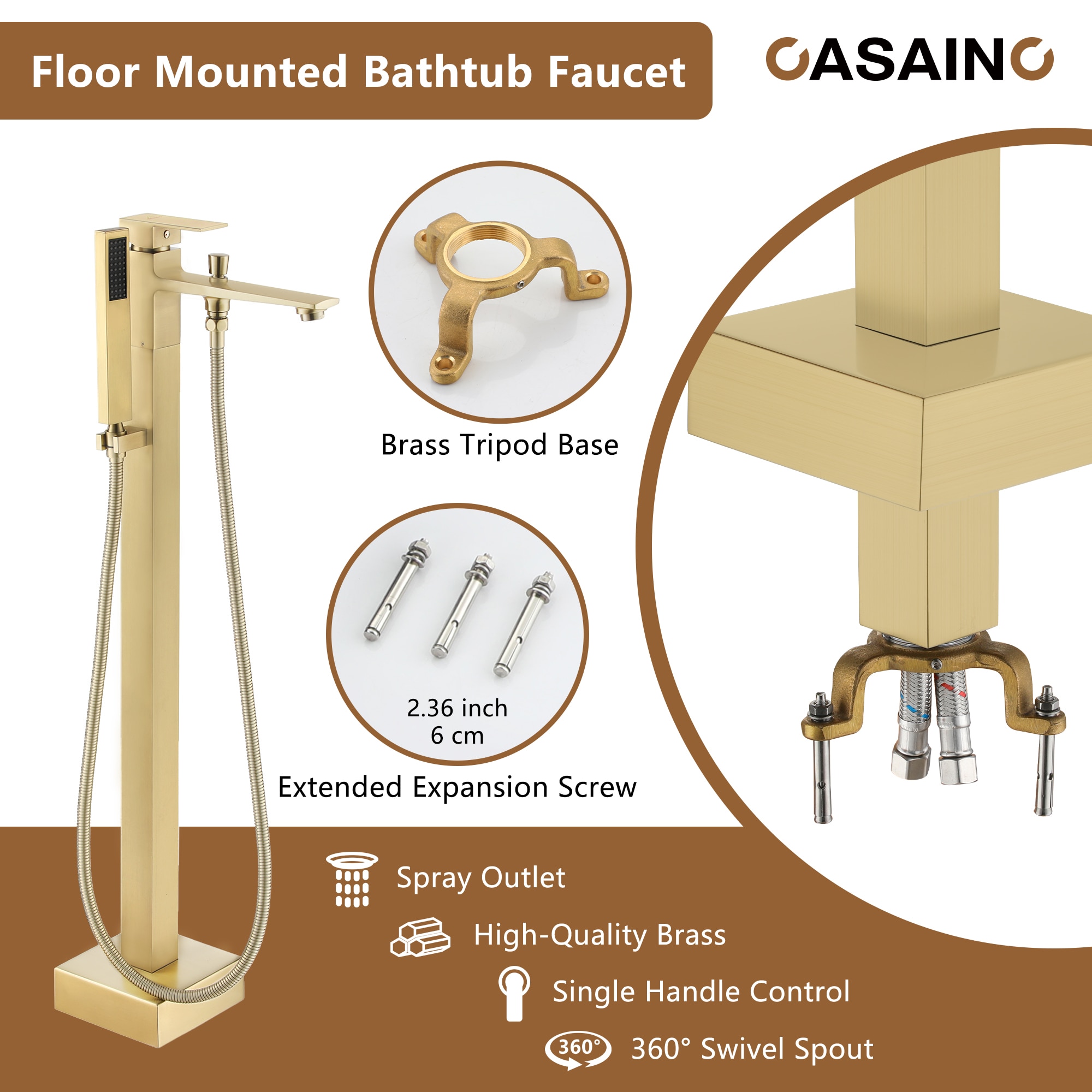 CASAINC WE-SS28MB Roman-Tub-Faucets - View #6