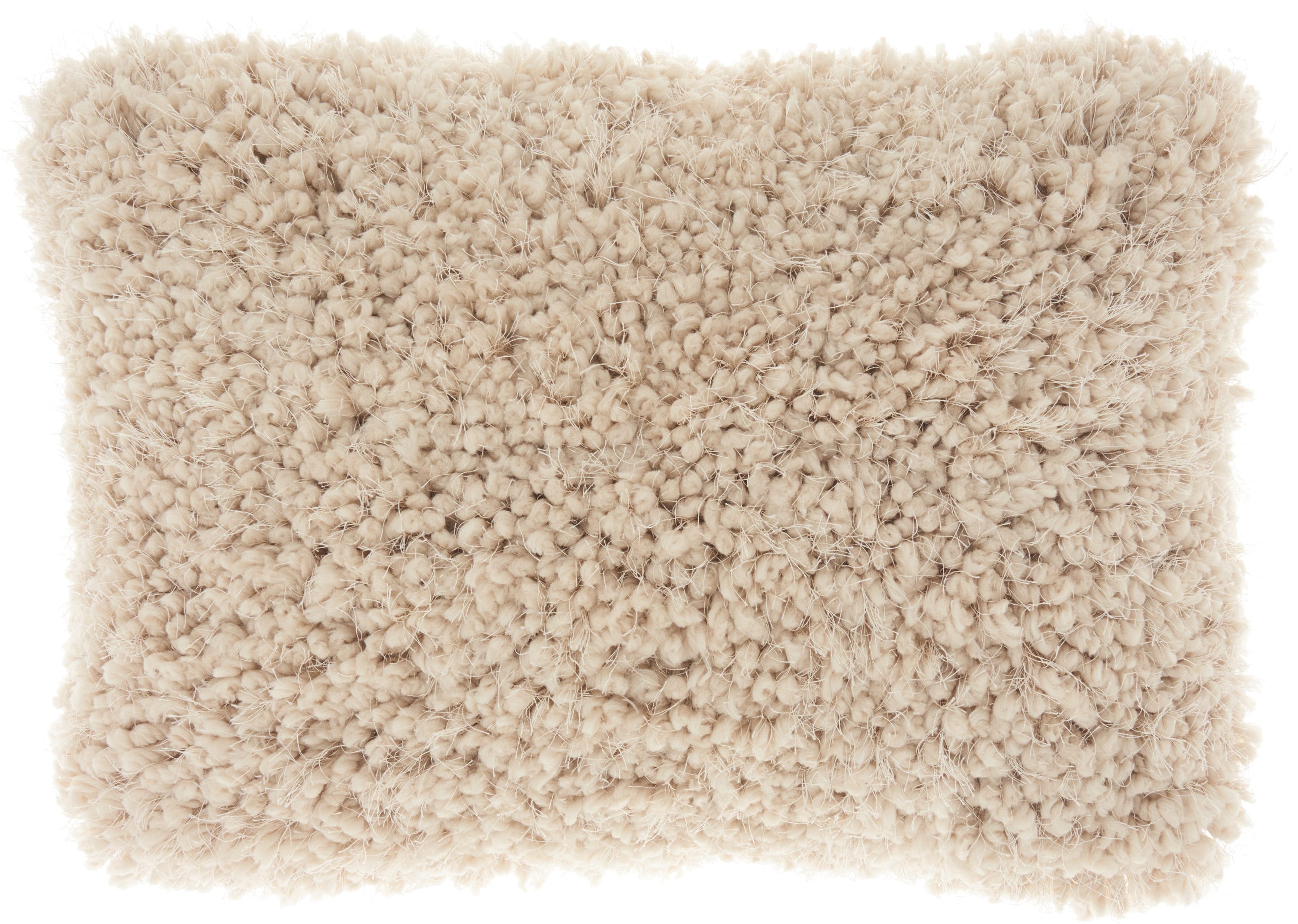 Mina Victory 798019058142 Shag 20-in x 14-in Beige Rectangular Indoor Decorative Pillow