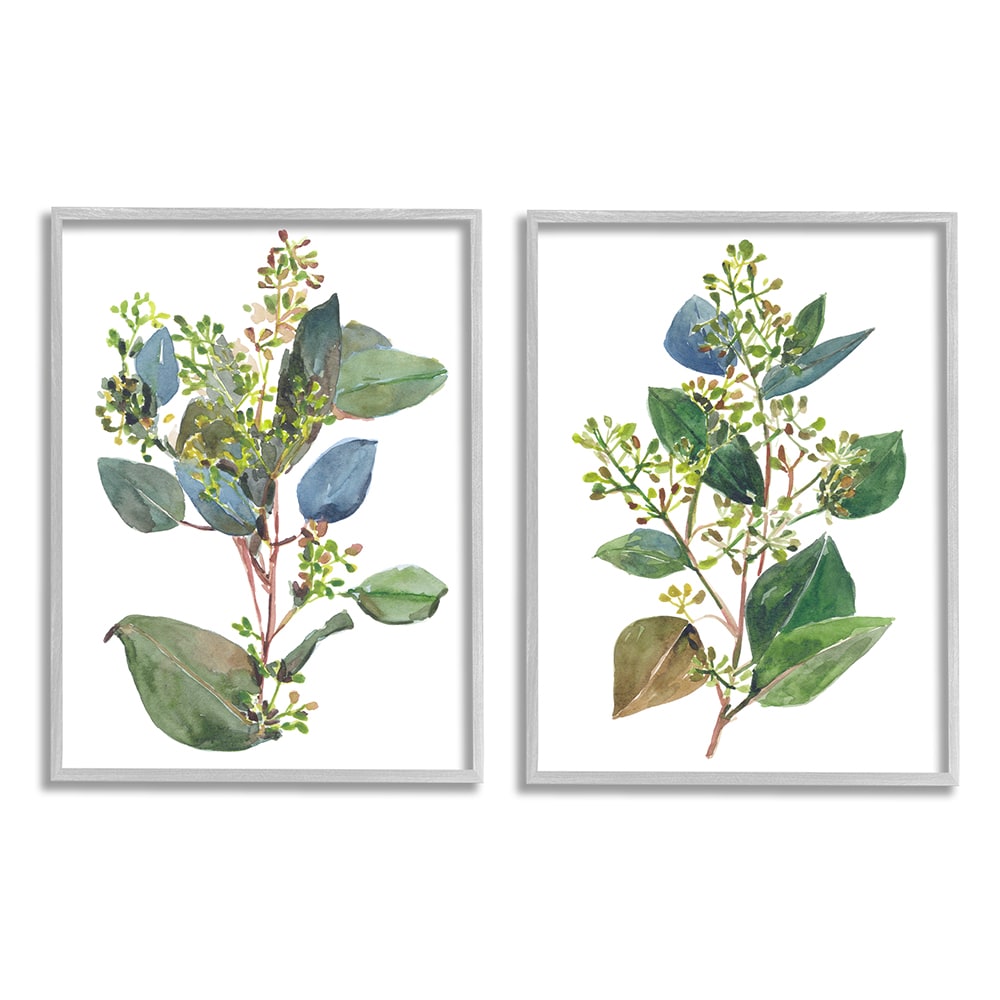 Soft eucalyptus plant blue green ombre leaves Wall Art at Lowes.com