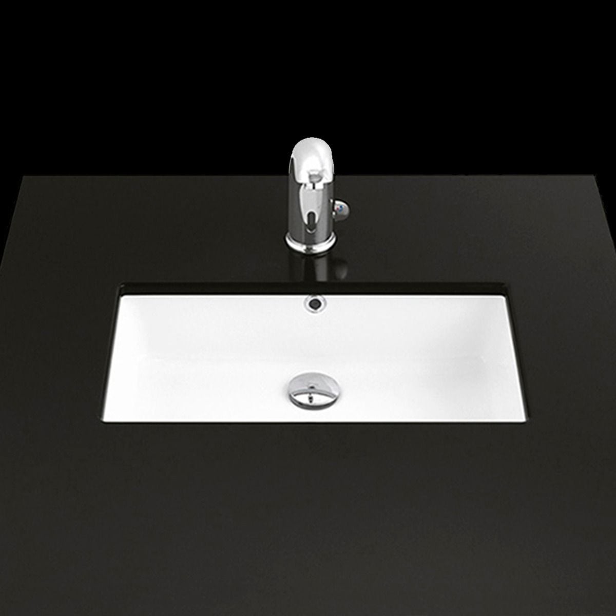 WS Bath Collections UNDER TP 738 Under Ceramic Undermount Rectangular Modern Glossy white Bathroom Sink ( 21.9-Inches x 21.9-Inches )