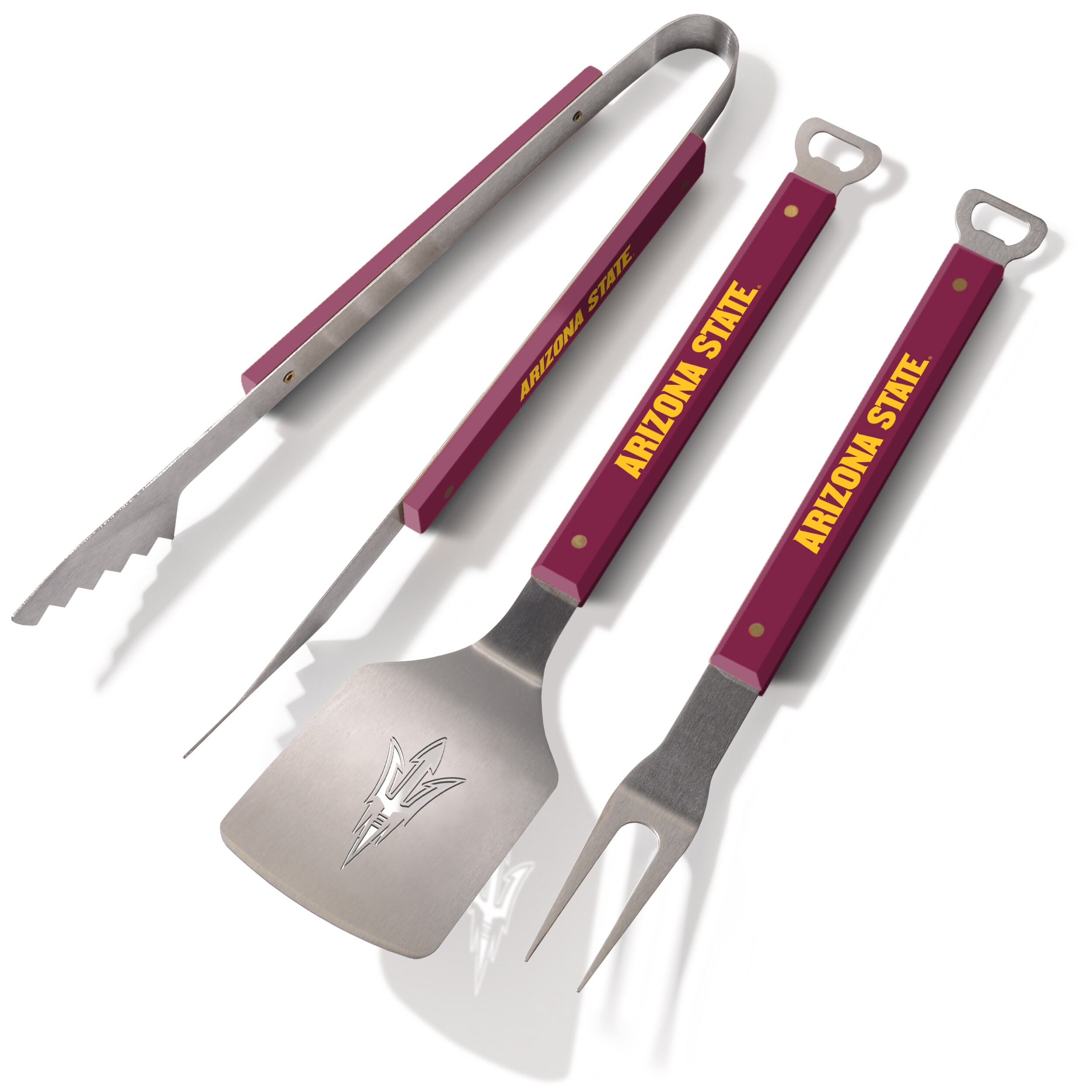 Sportula 9028741 Arizona State Sun Devils Spirit Series 3-Piece BBQ Set 3 -Piece Stainless steel Tool set
