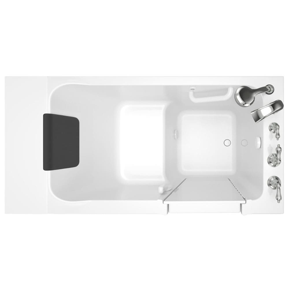 American Standard 3051.119.SRW 30.0-Inches x 50.5-Inches White Acrylic Rectangular Walk-in Soaking bathtub with Faucet Hand Shower Drain ( Right Drain )