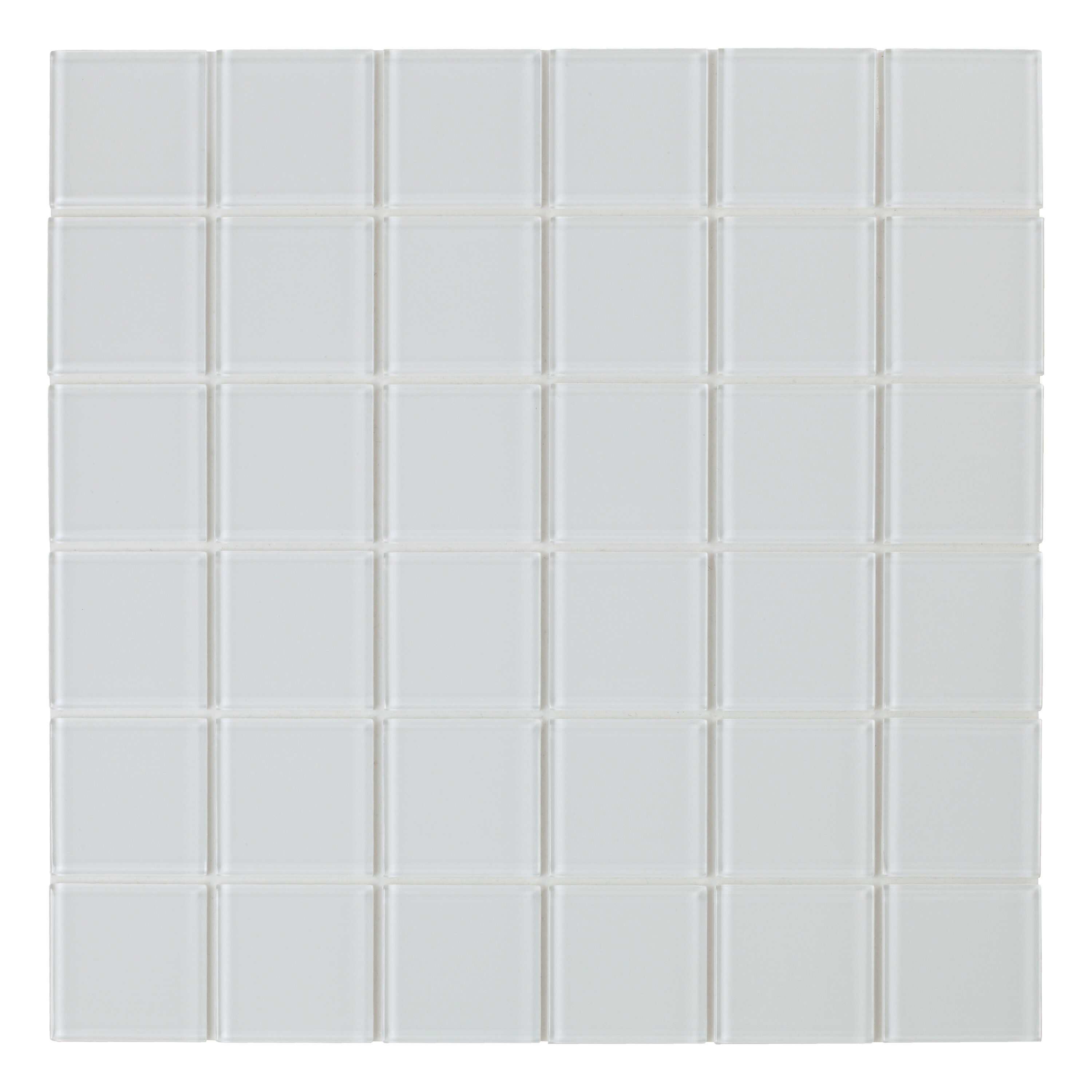SpeedTiles SAM-IG200ORC572 Sample- Off White 4-in x 4-in Glossy Glass Patterned Wall Tile