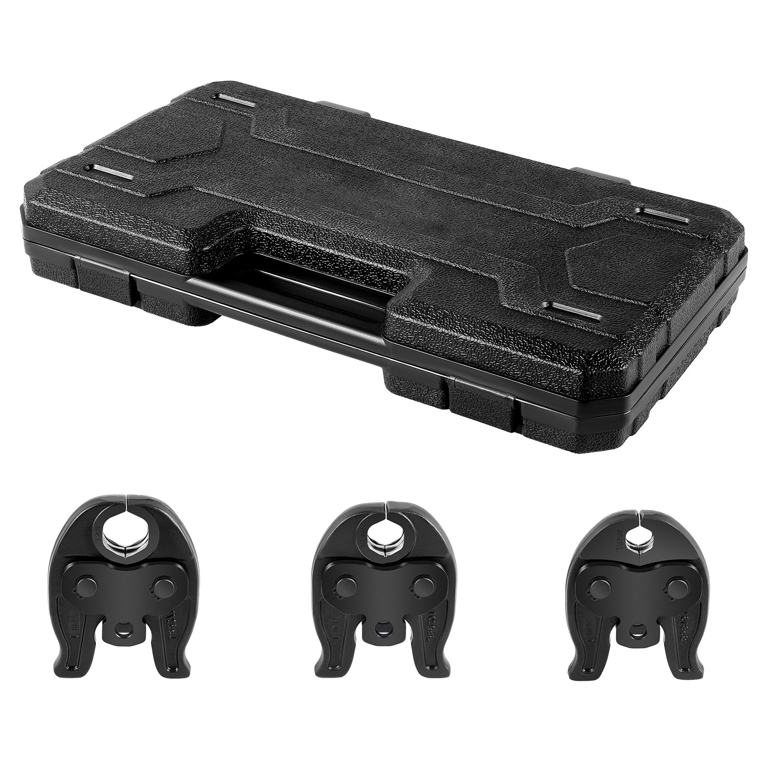 Mecale - VUS Press Jaws Set 3 Pieces 1/2 3/4 and 1 in for 24kN Compact Press Tools Copper Pipe Black
